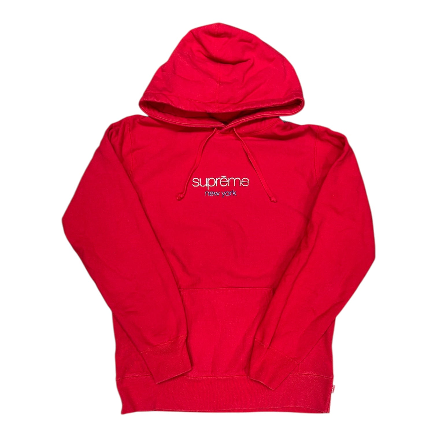 Supreme FW16 Chrome Classic Logo Red Hoodie