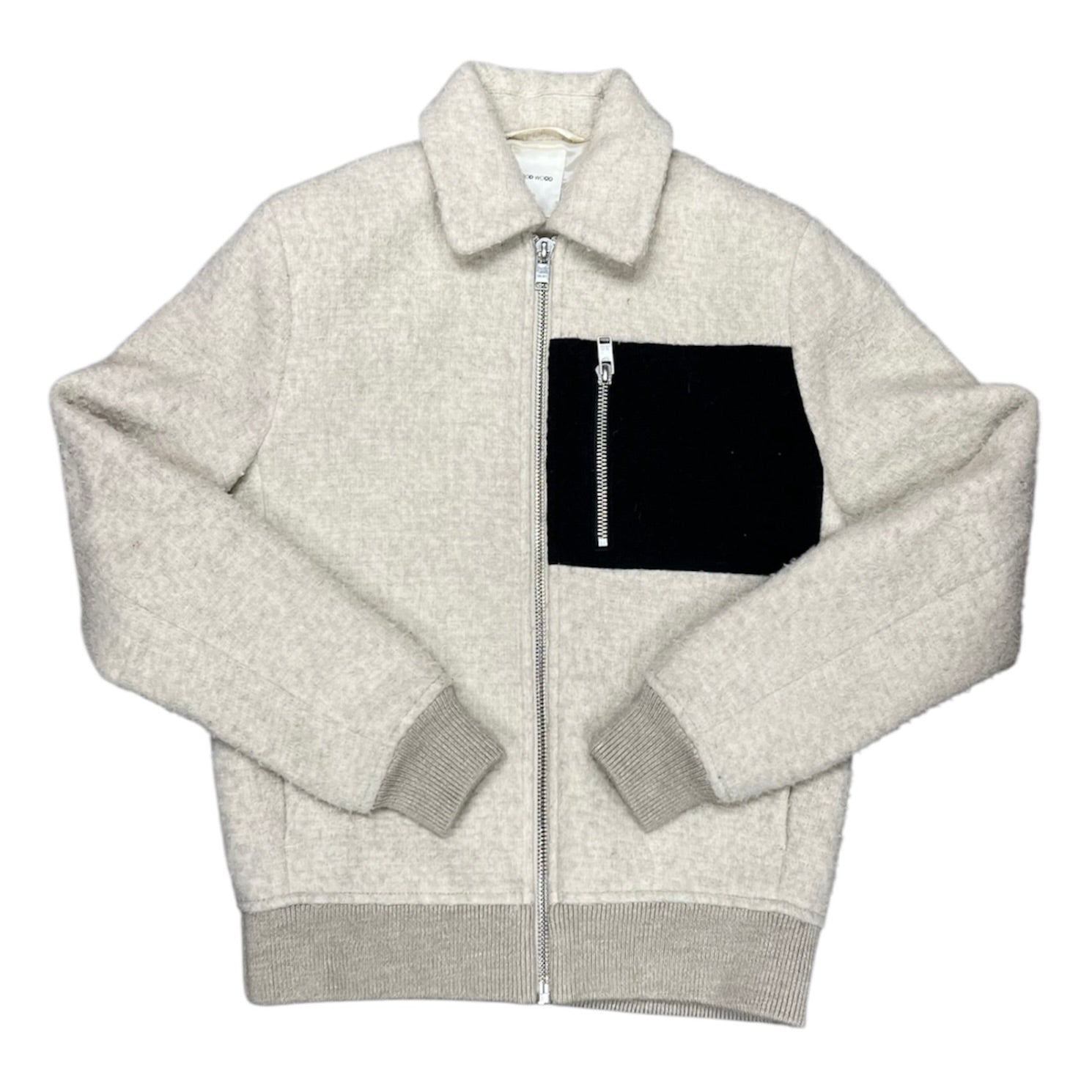Wood Wood Beige Black Wool Jacket