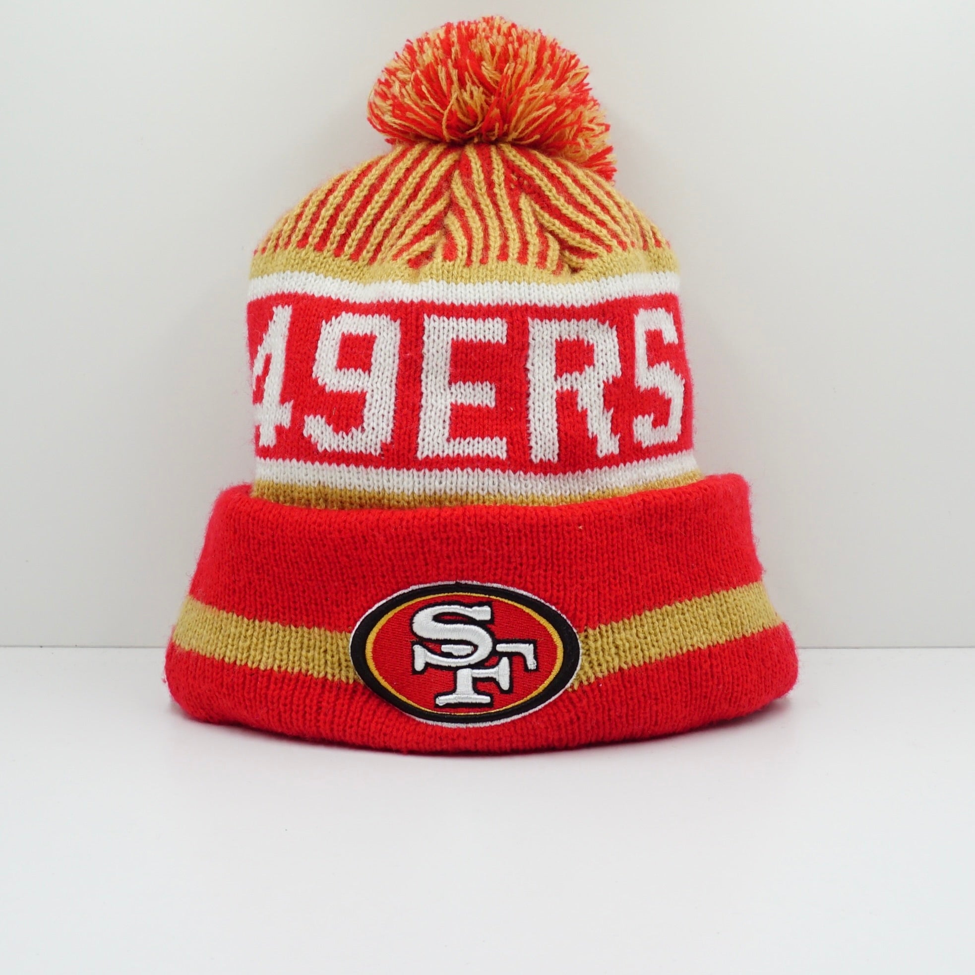 NFL 49ers Bobble Red Beanie