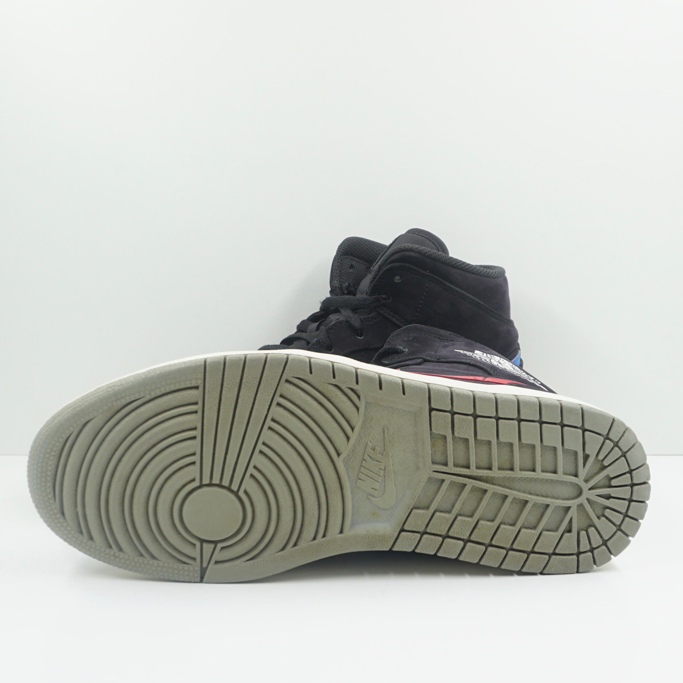Jordan 1 Mid Multi-Color Swoosh Black