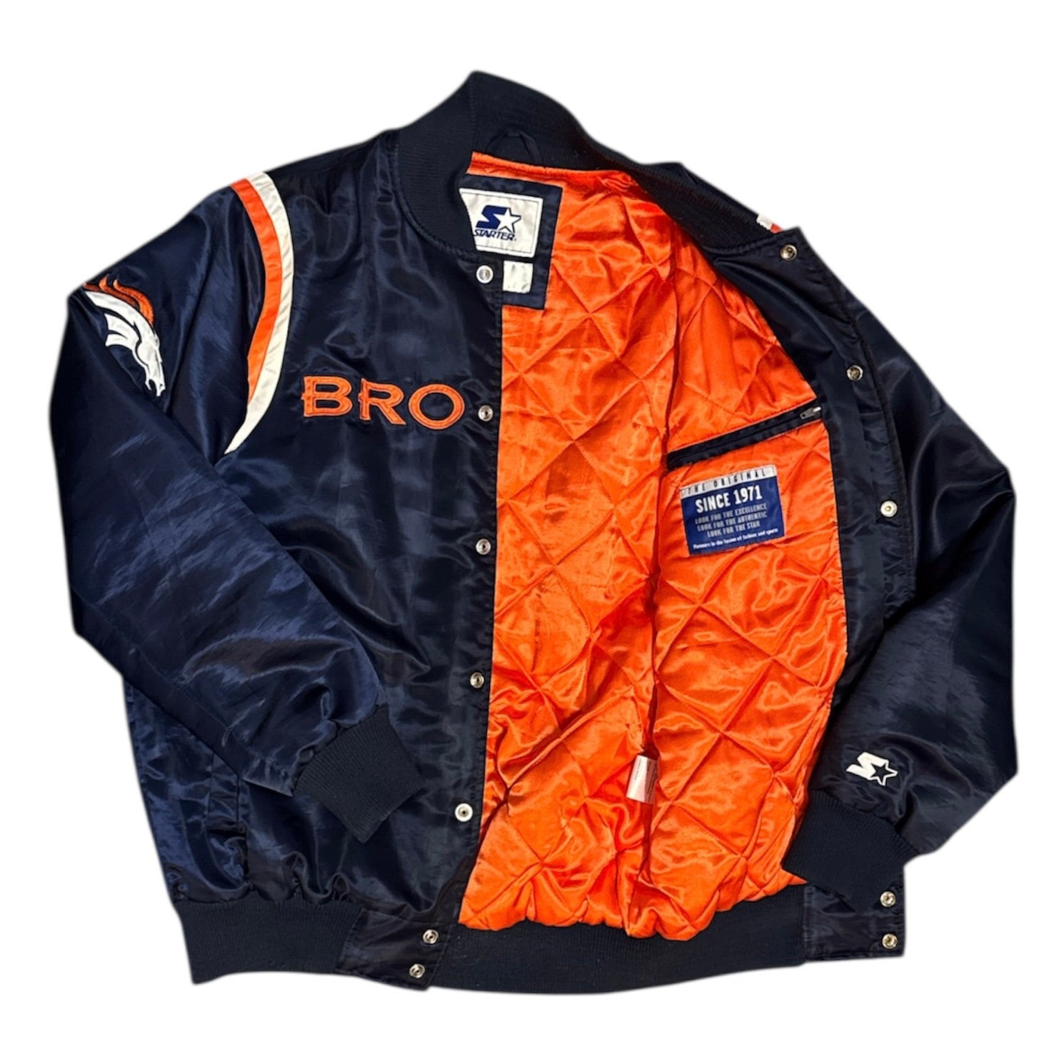 Denver Broncos NFL Team Apparel Varsity Bomber Jacket