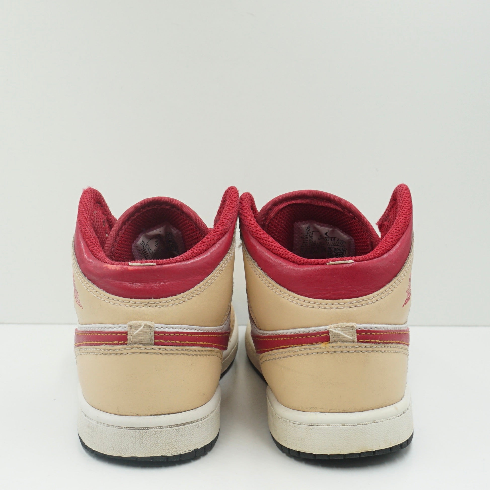Jordan 1 Mid Light Curry Cardinal (PS)