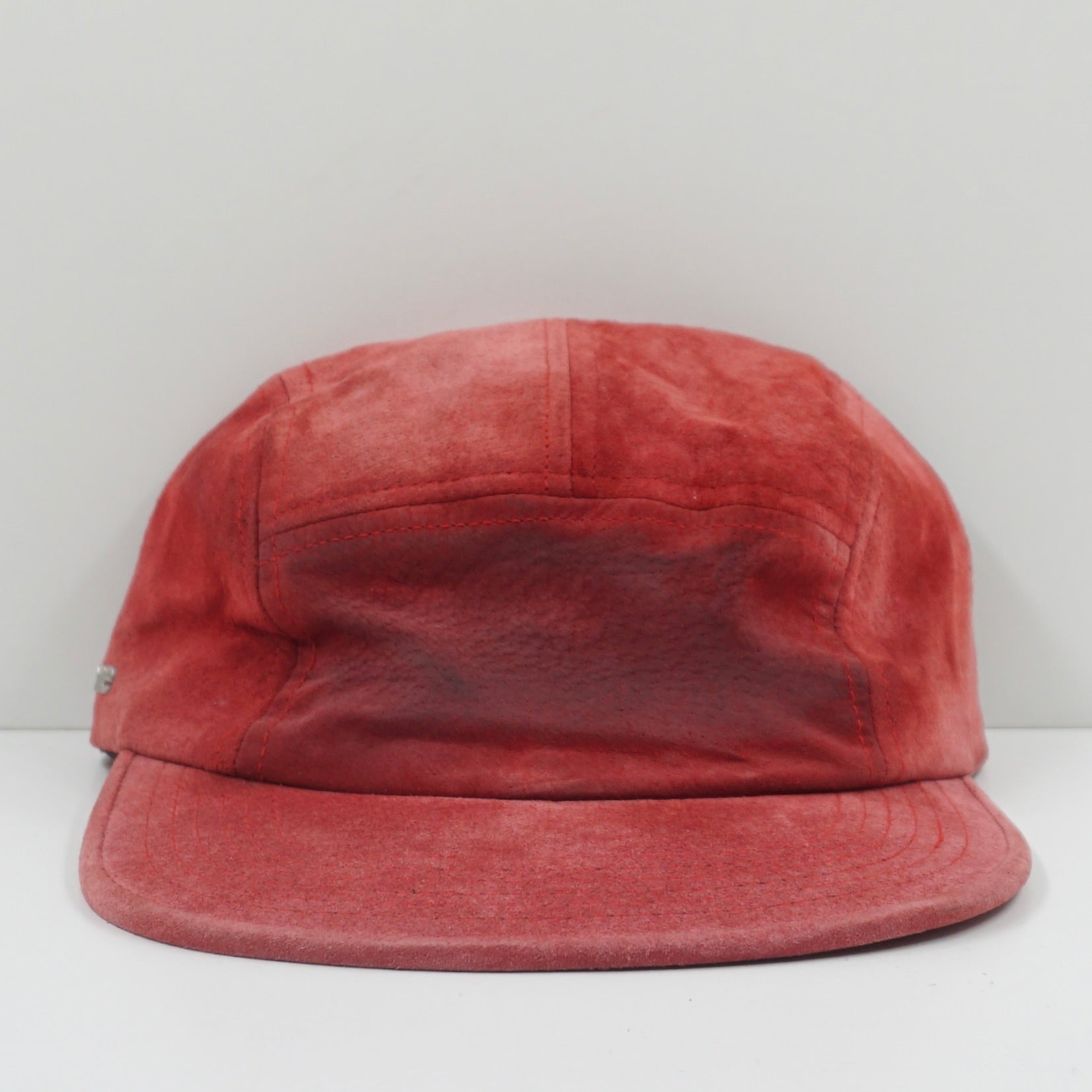 Supreme SS12 Metal Letters Red Suede Camp Cap