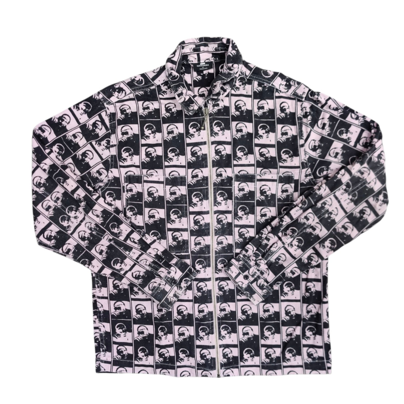 Sweet Sktbs Pink Black Full Zip Overshirt Jacket