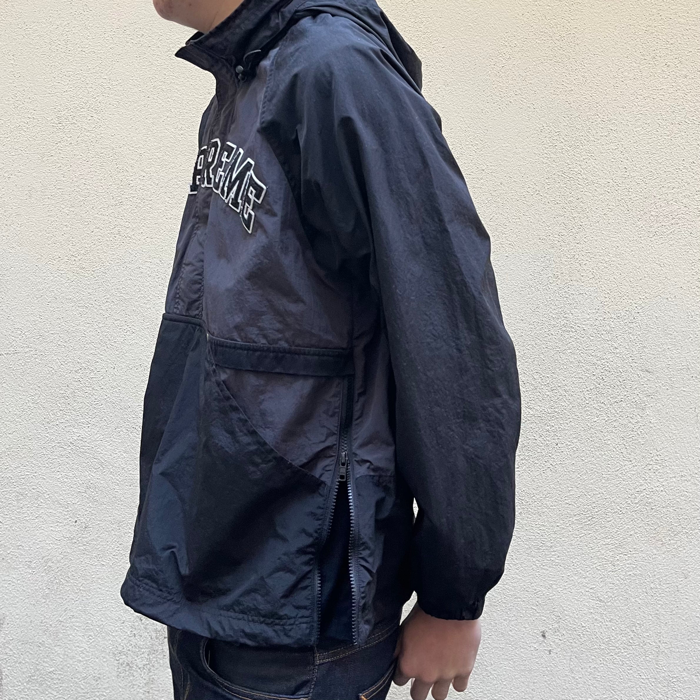 Supreme SS18 Court Half Zip Black Anorak Wind Jacket Supreme SS18 Court Half Zip Black Anorak Wind Jacket