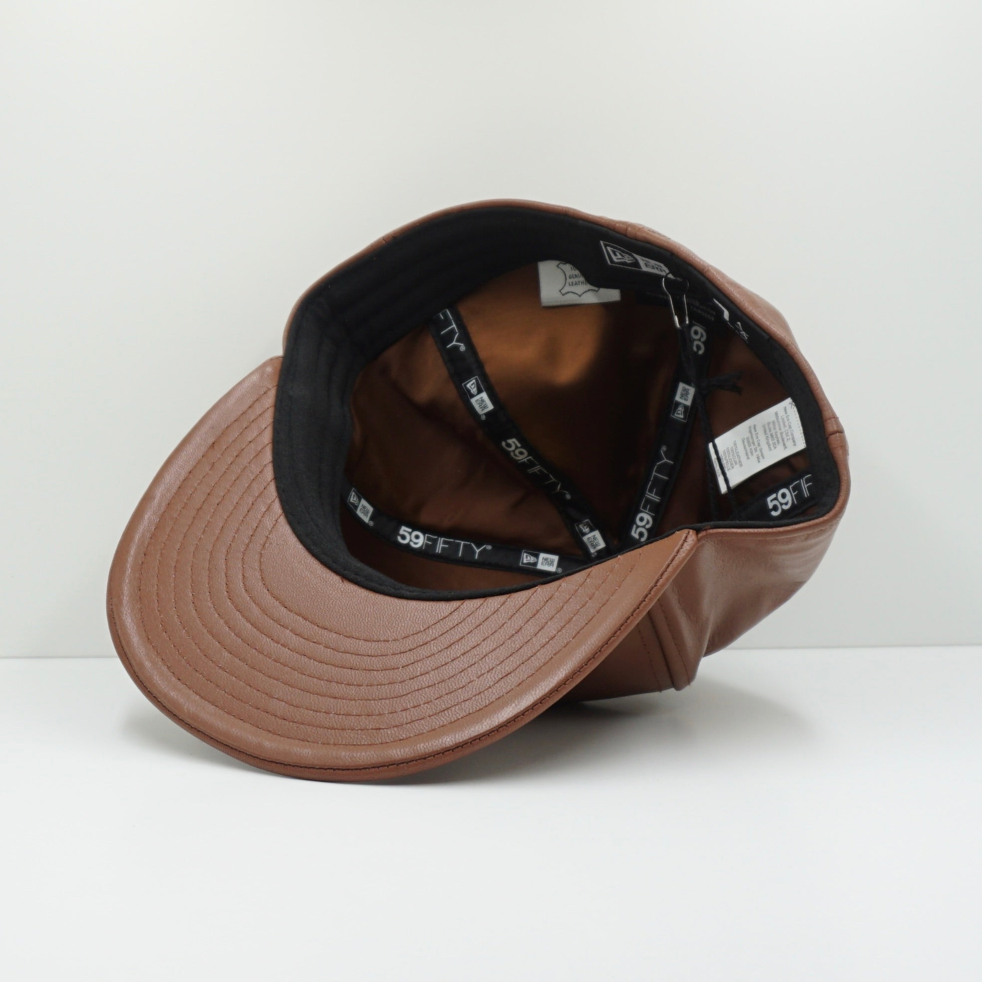 New Era Tan Leather Fitted Cap