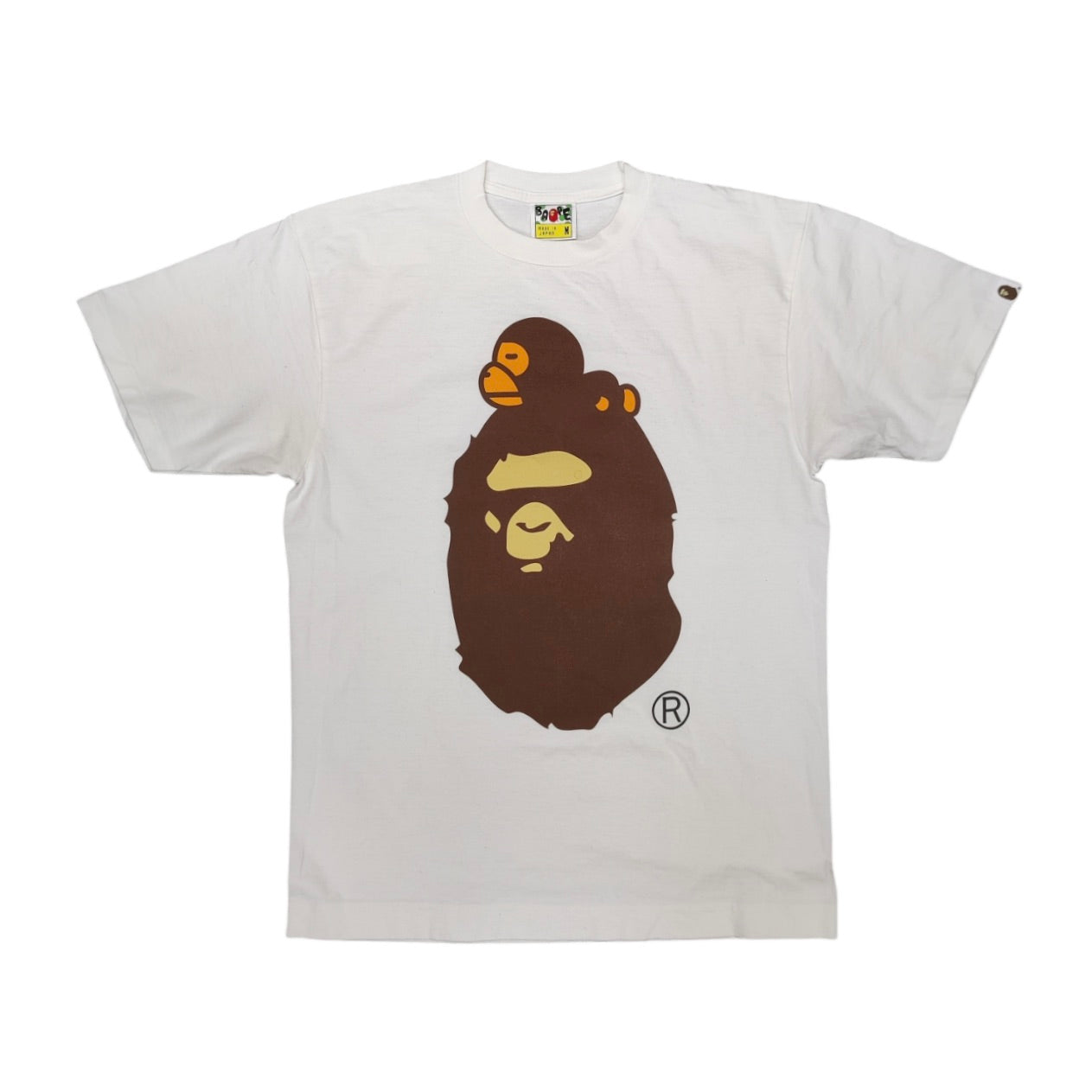 A Bathing Ape Baby Milo On Big Ape Head White Tshirt Made In Japan