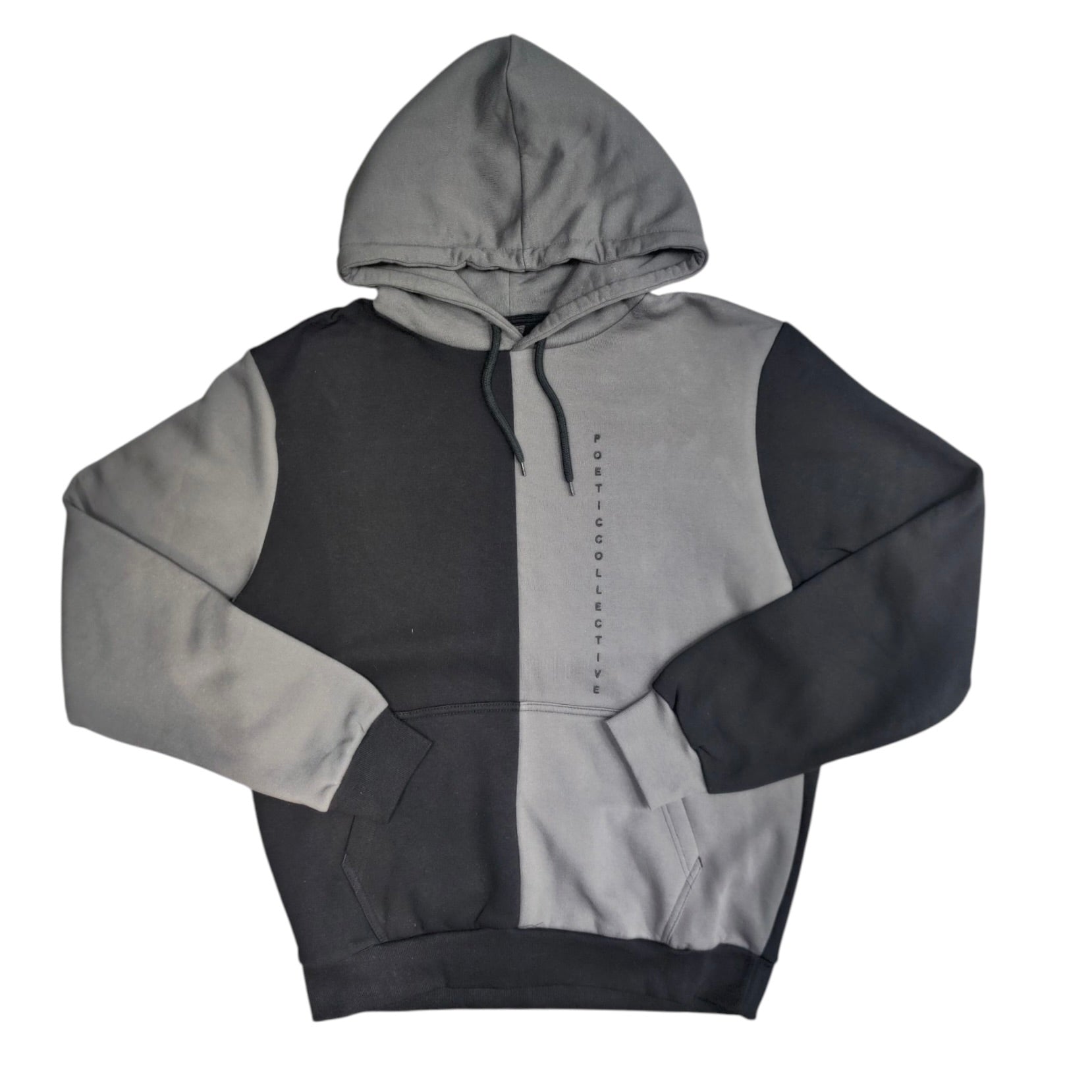 Poeticcollective Color Block Grey Black Hoodie