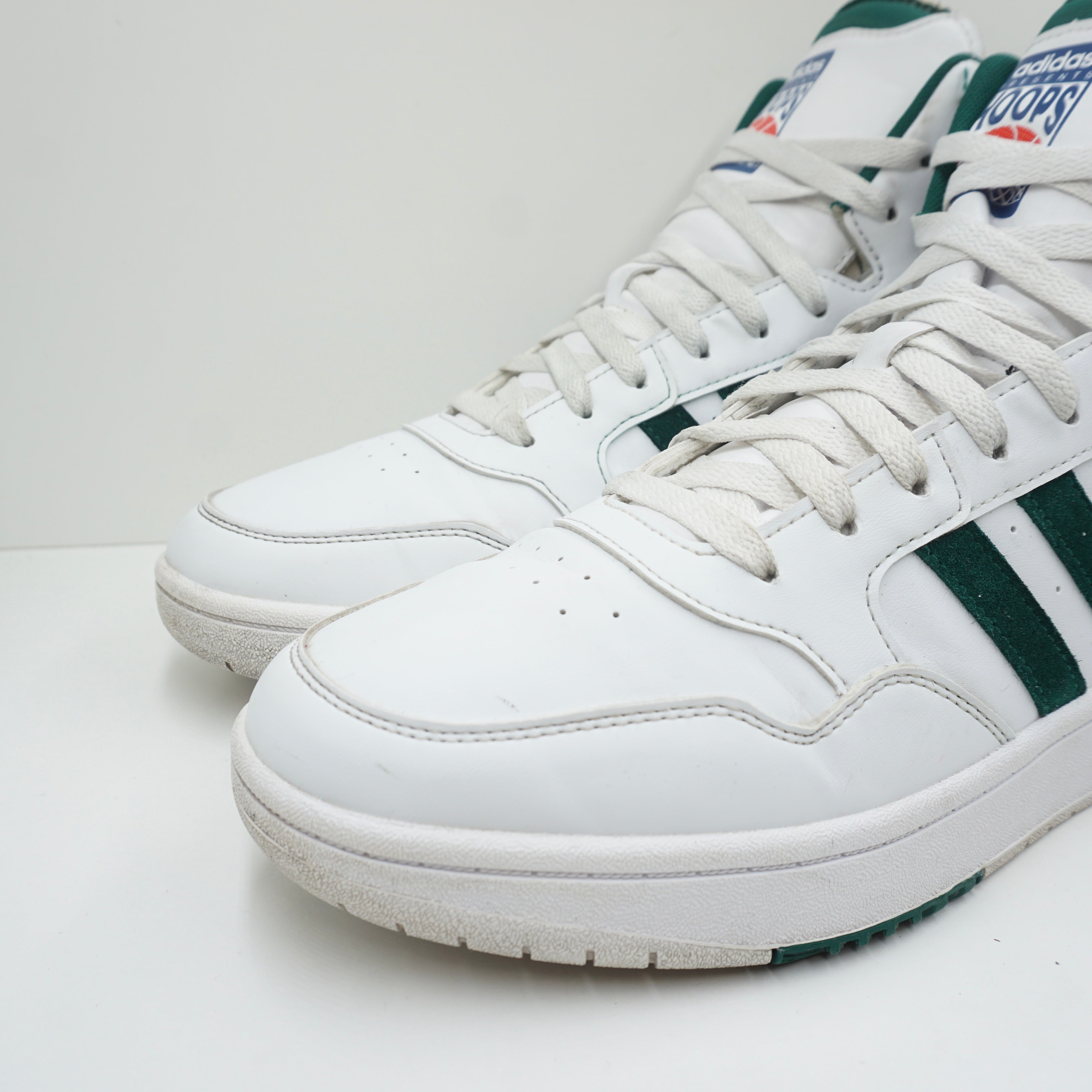 Adidas Hoops 3.0 Mid White Collegiate Green