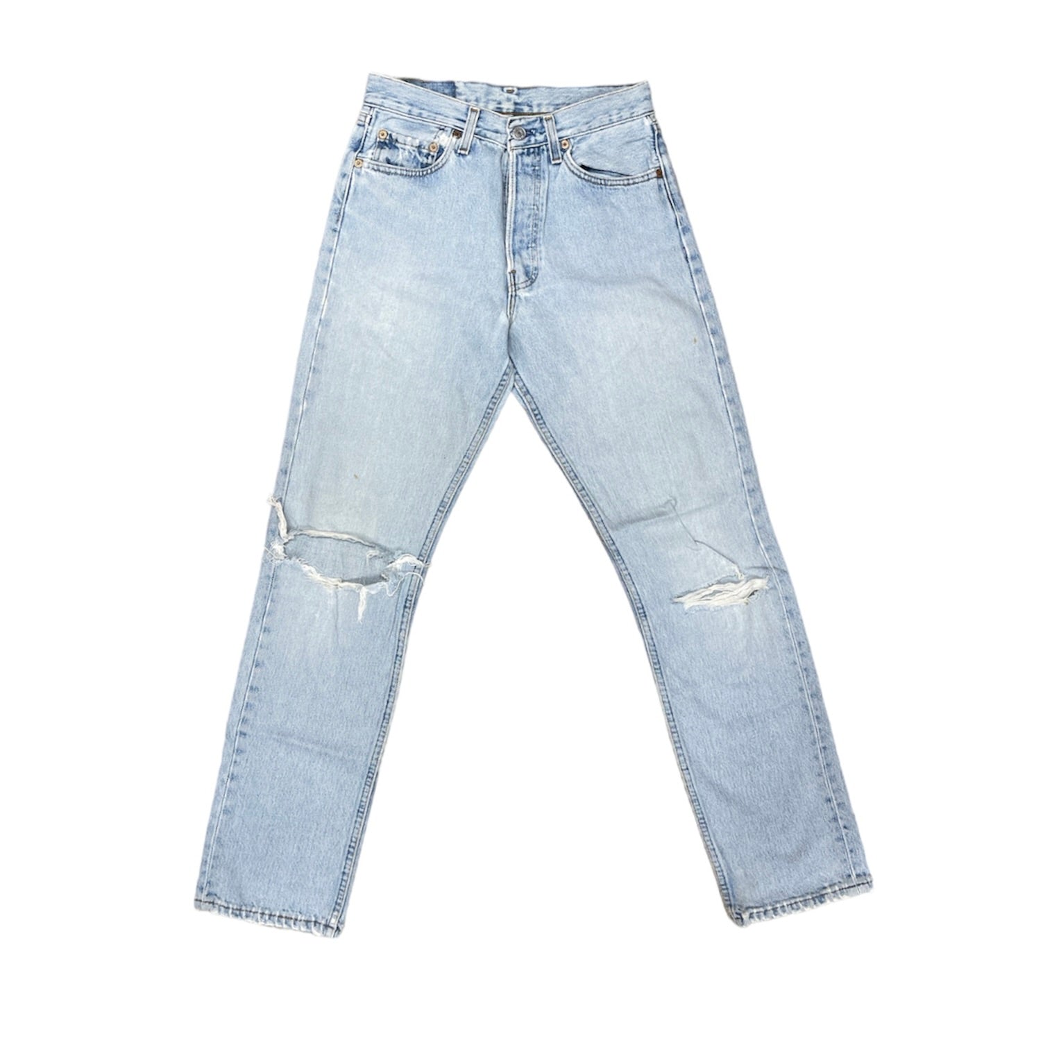 Vintage Levis 501 Light Blue Distressed Jeans (W28/32)