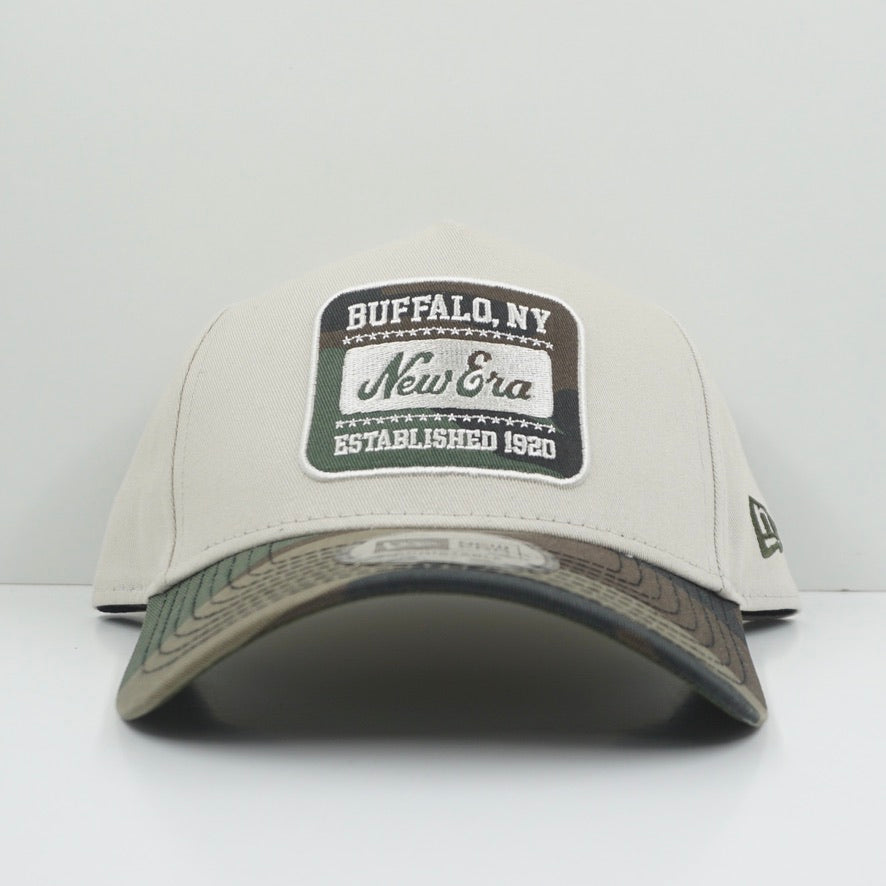 New Era Buffalo NY Badge Cream Camo Adjustable Cap