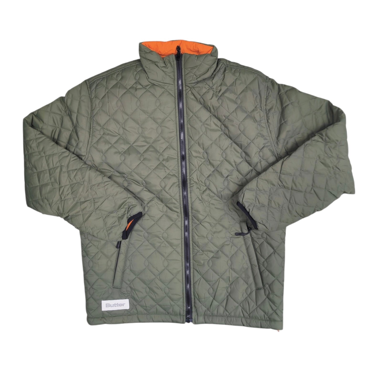 Butter Goods Chainlink Green Reversible Puffer Jacket