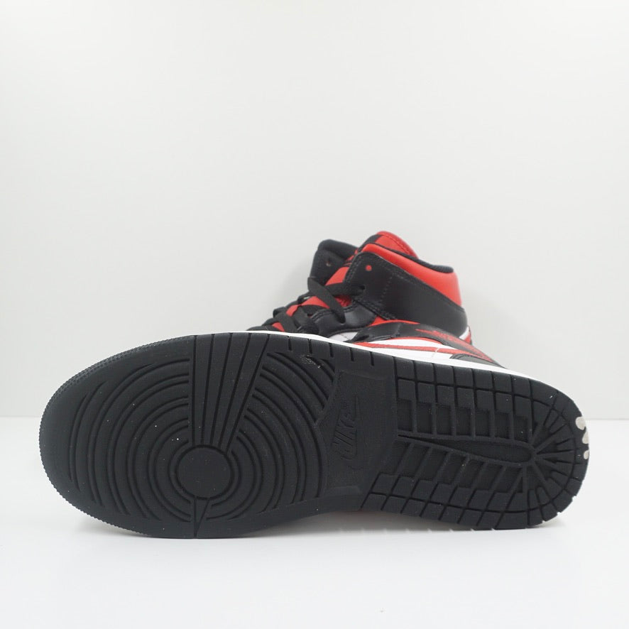 Jordan 1 Mid White Black Red (2022)