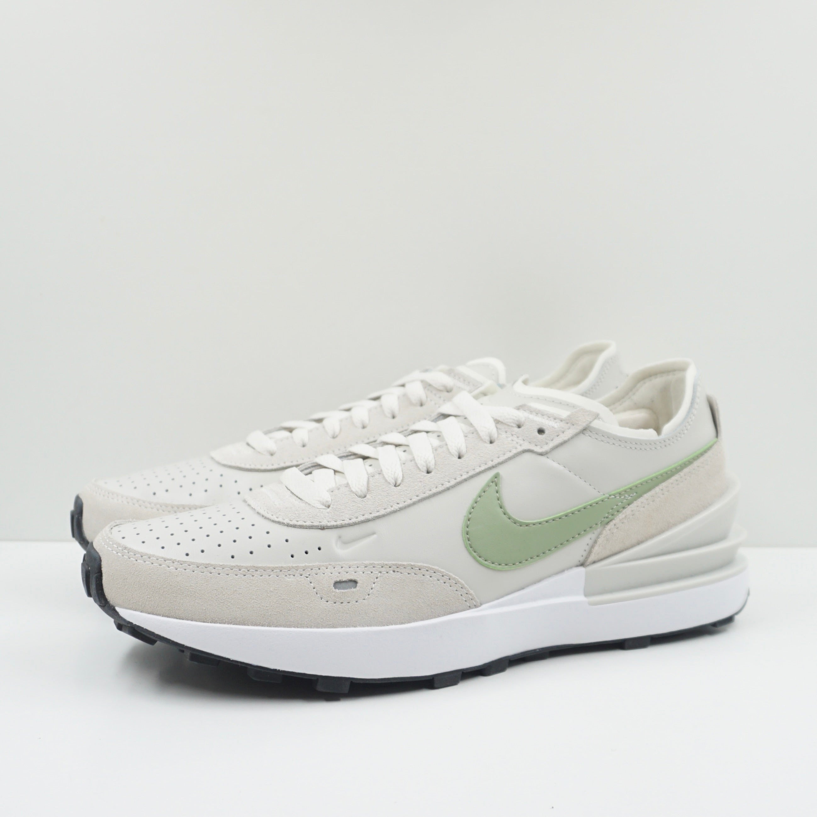 Nike Waffle One Leather Light Bone Oil Green