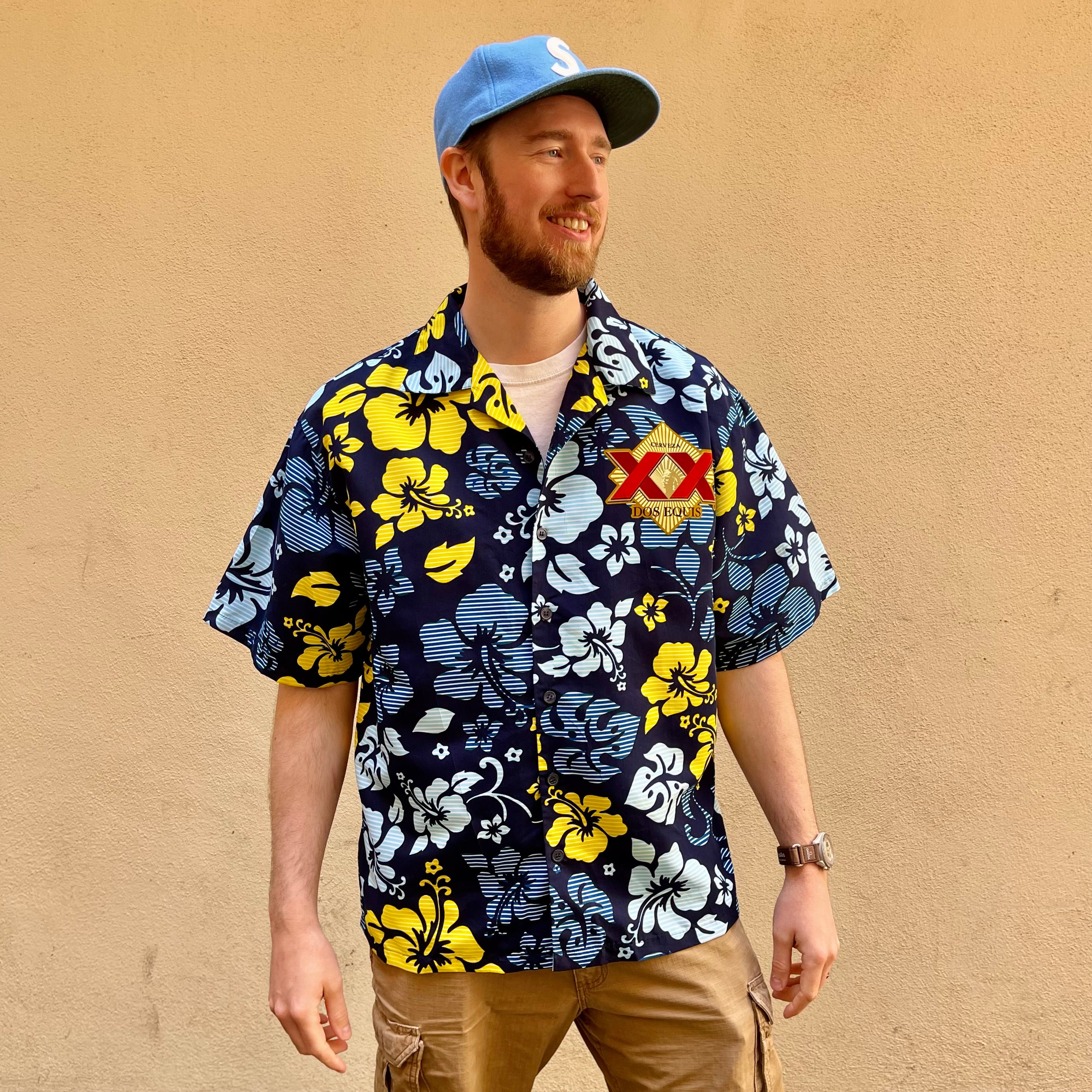 Dos Equis XX Hawaiian Button Up Shirt