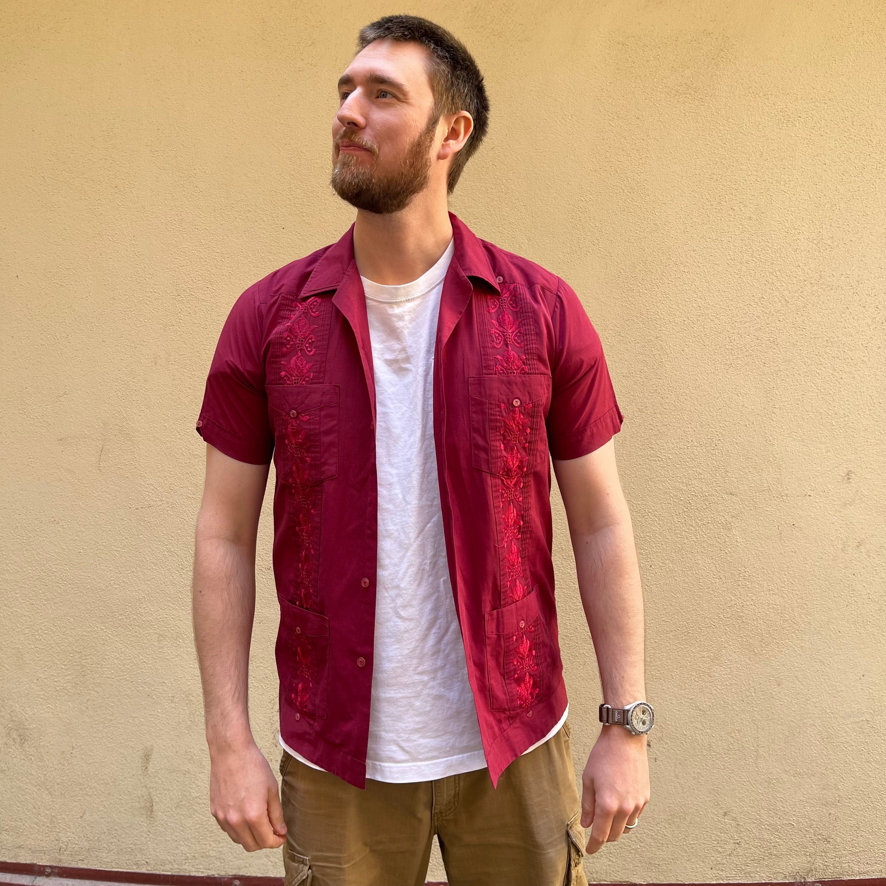 Guayabera Red Shirt