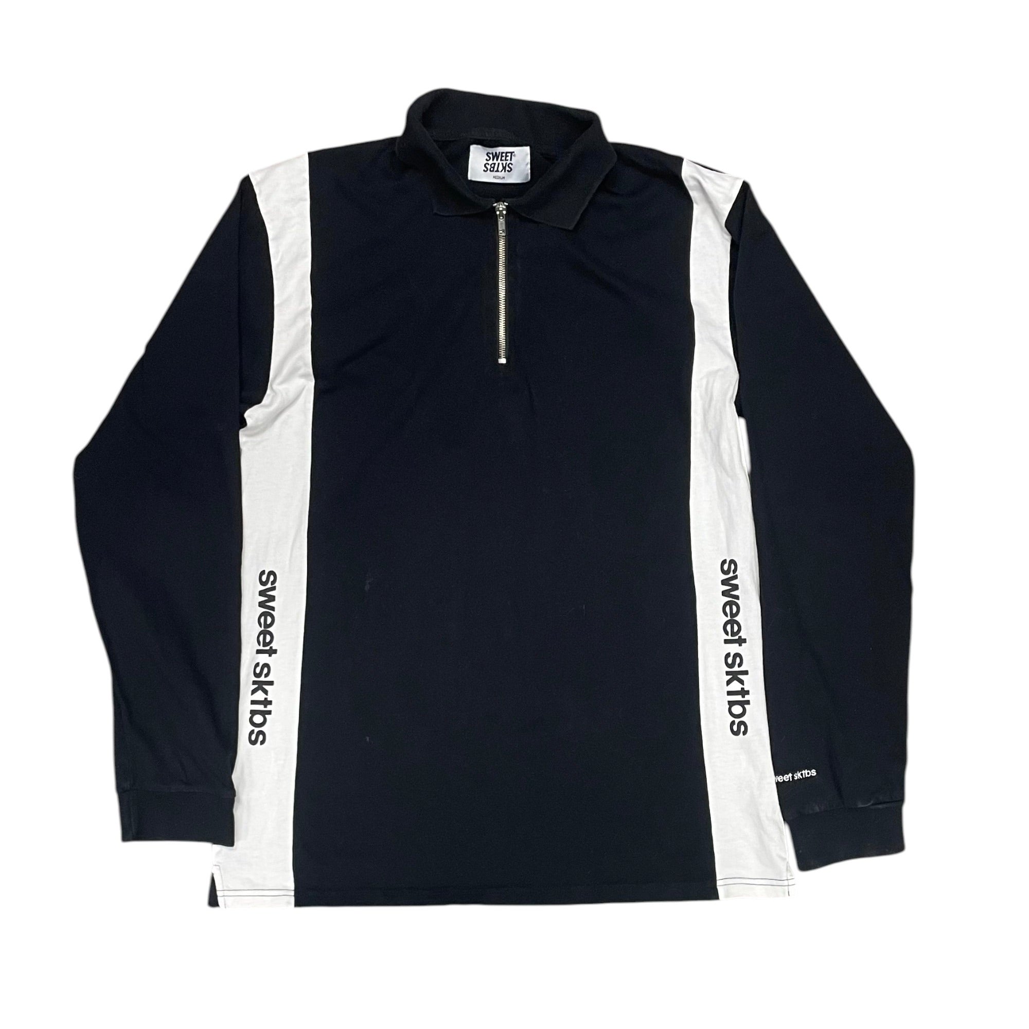 Sweet Sktbs Black White Half Zip Long Sleeve