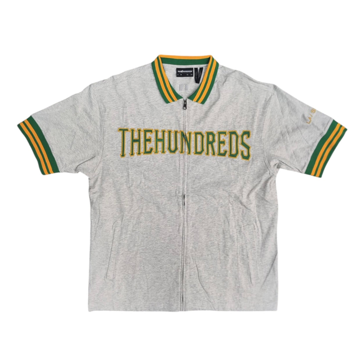 The Hundreds Full Zip Grey Green Yellow Tshirt