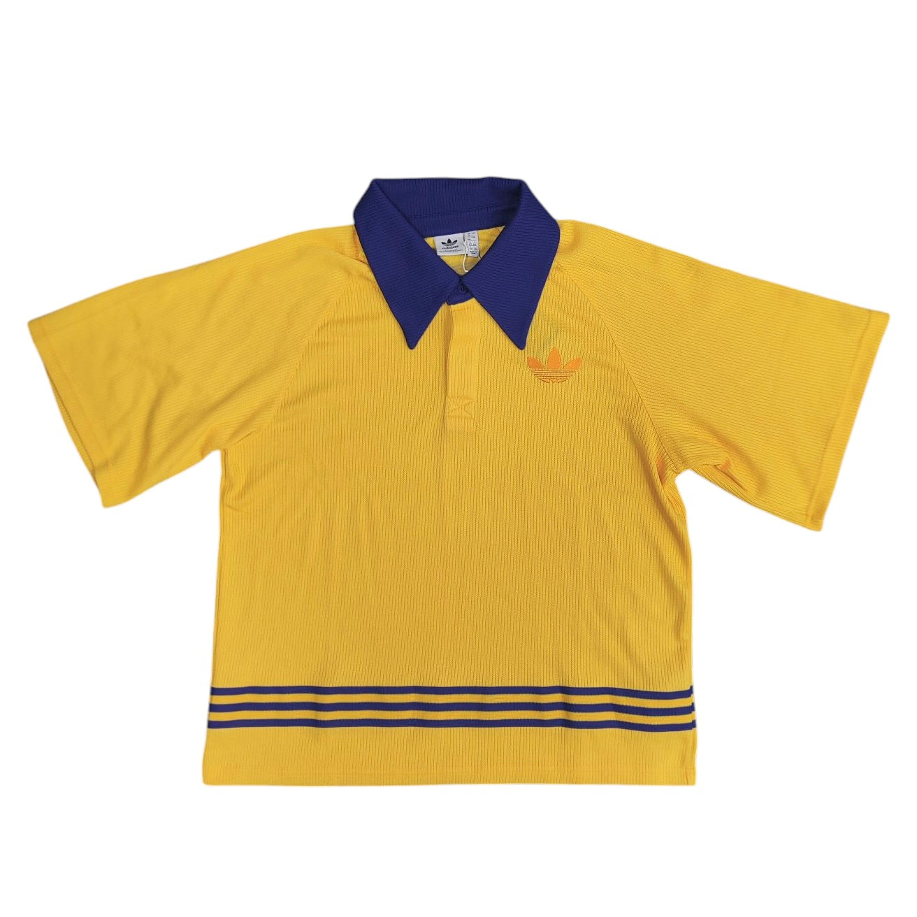 Adidas Yellow Blue Knitted Polo (W)