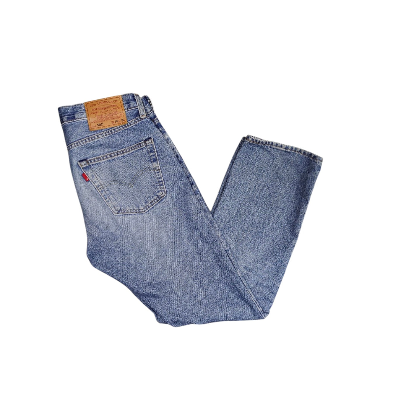 Levis 501 Blue Blank Tab Jeans