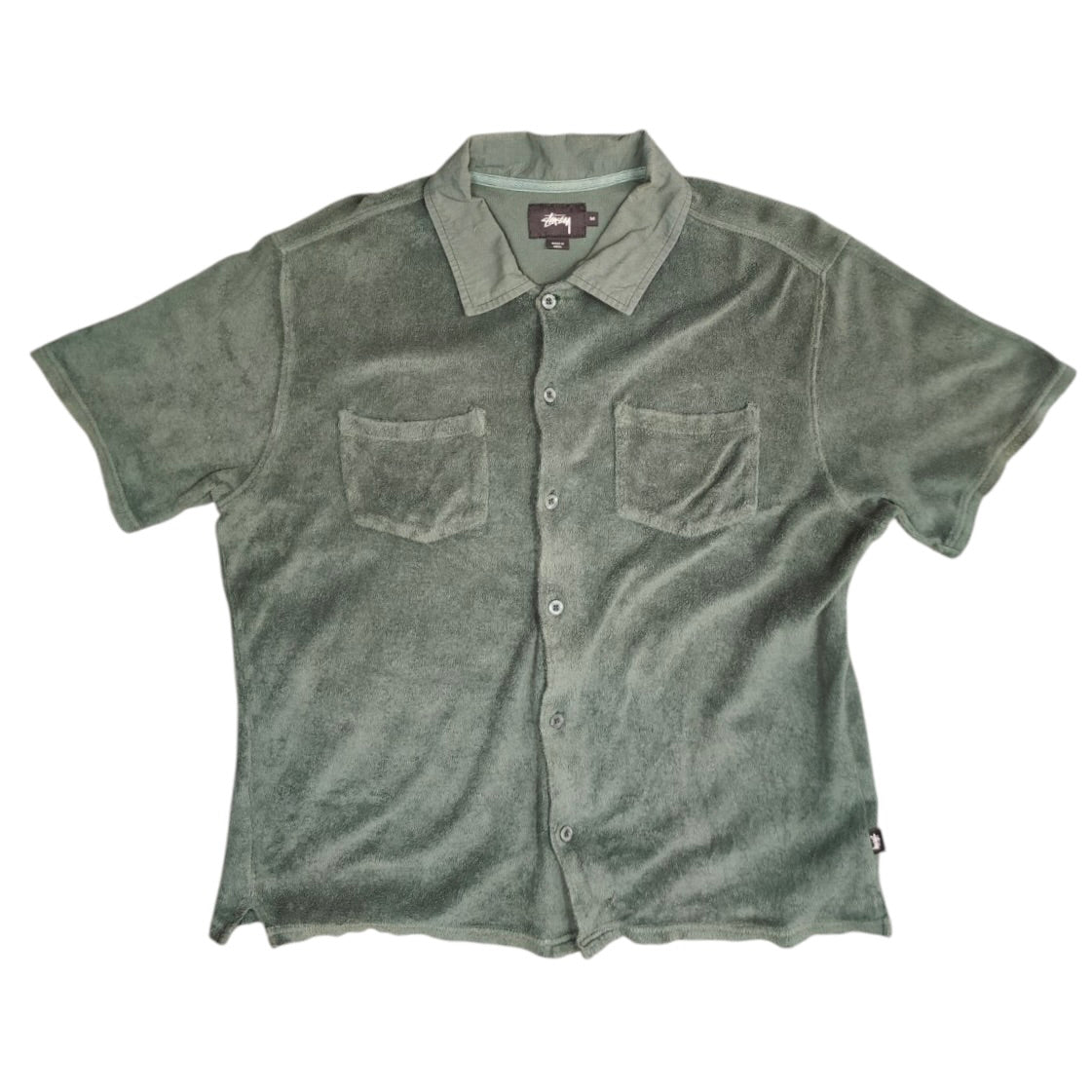 Stussy Reverse Terry Green Short Sleeve Shirt