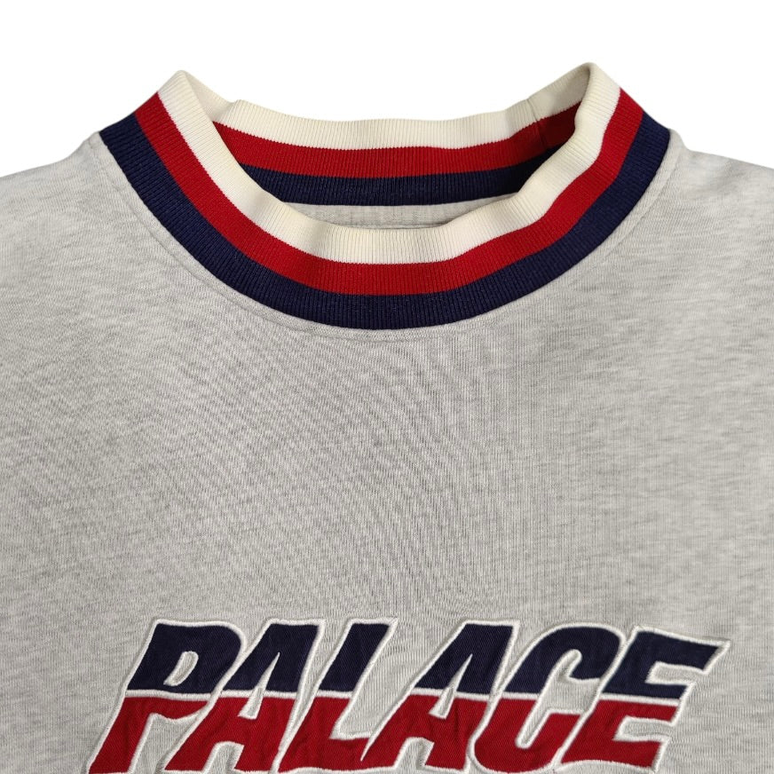 Palace SS18 Split Handle Crew Grey Marl Sweatshirt