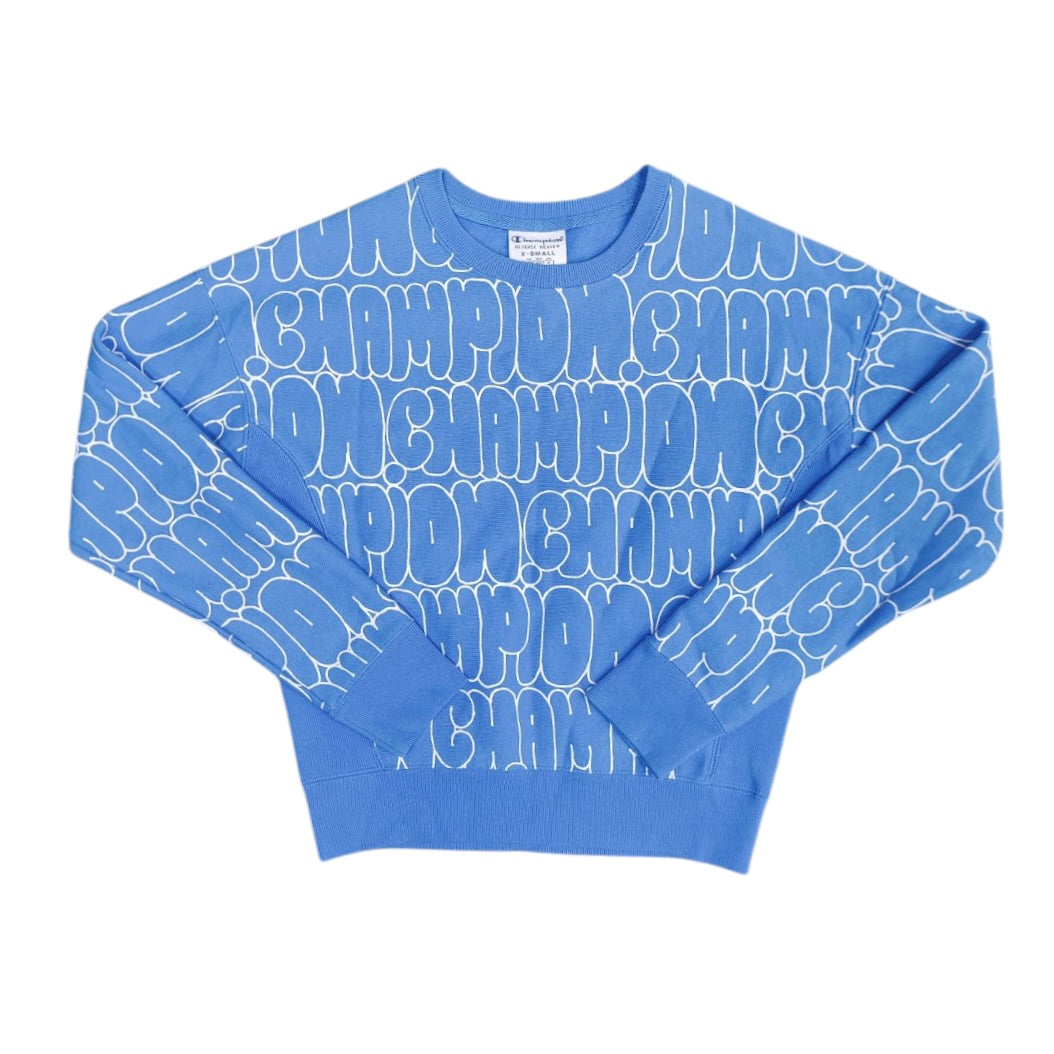 Champion Full Logo Blue Reverse Weave Sweatshirt (W)