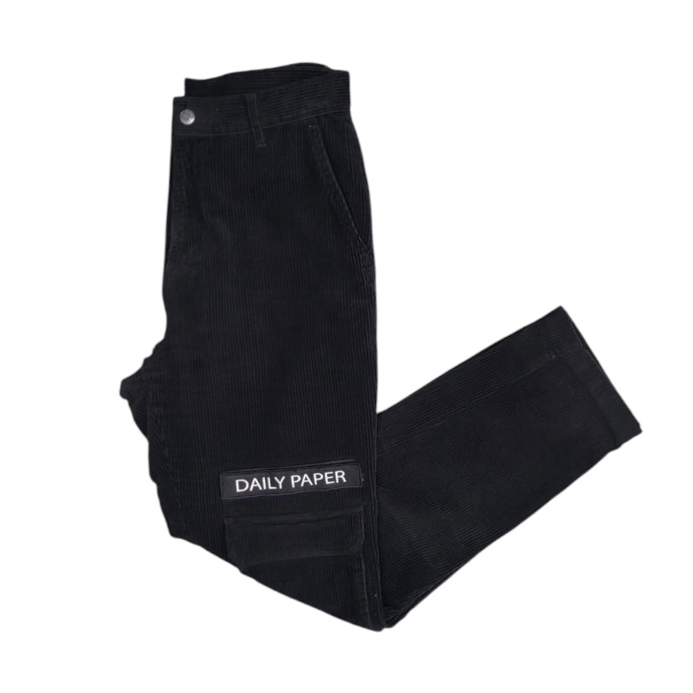 Daily Paper Black Cargo Corduroy Pants