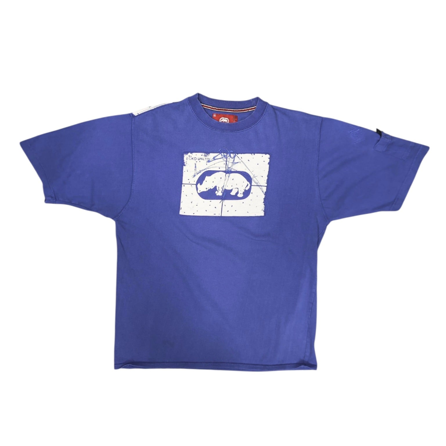 Vintage Eckö Unltd Rhino Logo Blue Tshirt