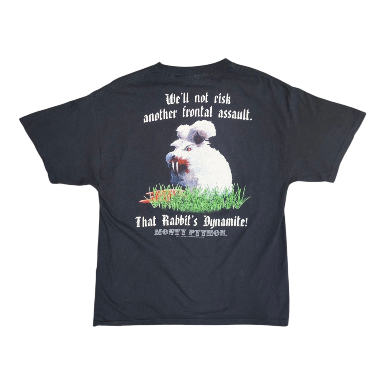Monty Python Killer Rabbit 2001 Black Tshirt