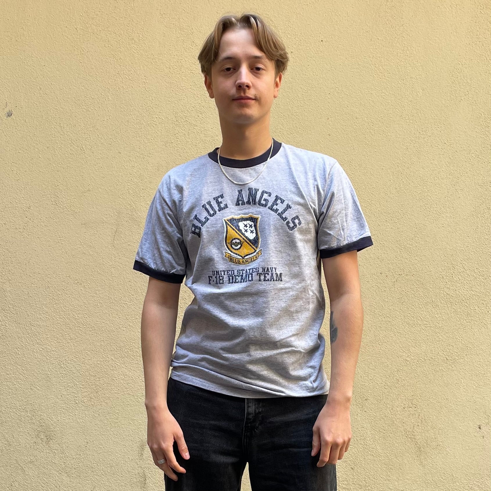 Anvil Blue Angels United States Navy Grey Tshirt