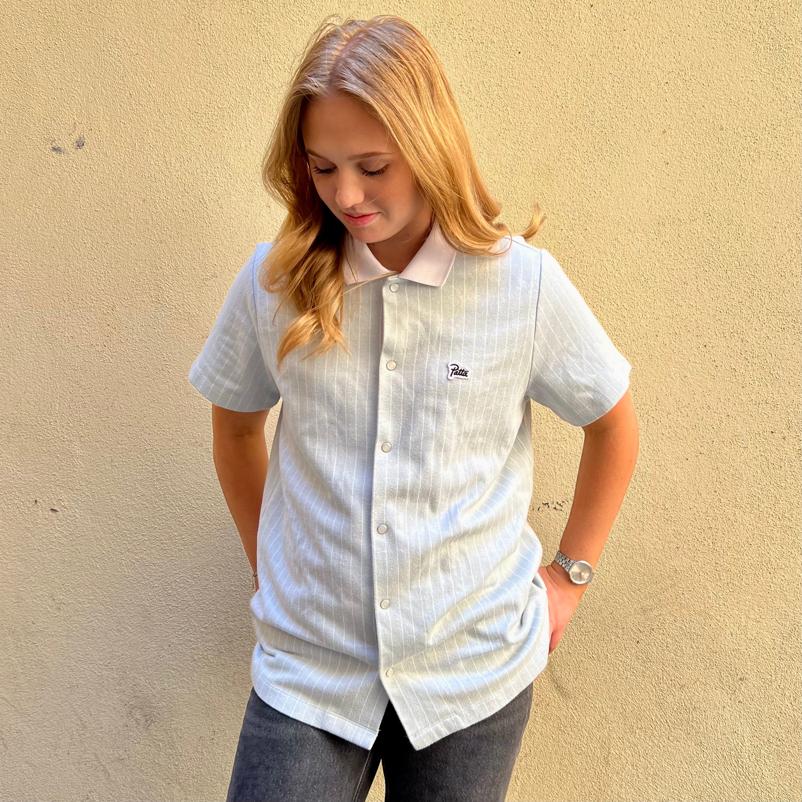 Patta Blue Striped Buttondown Tshirt