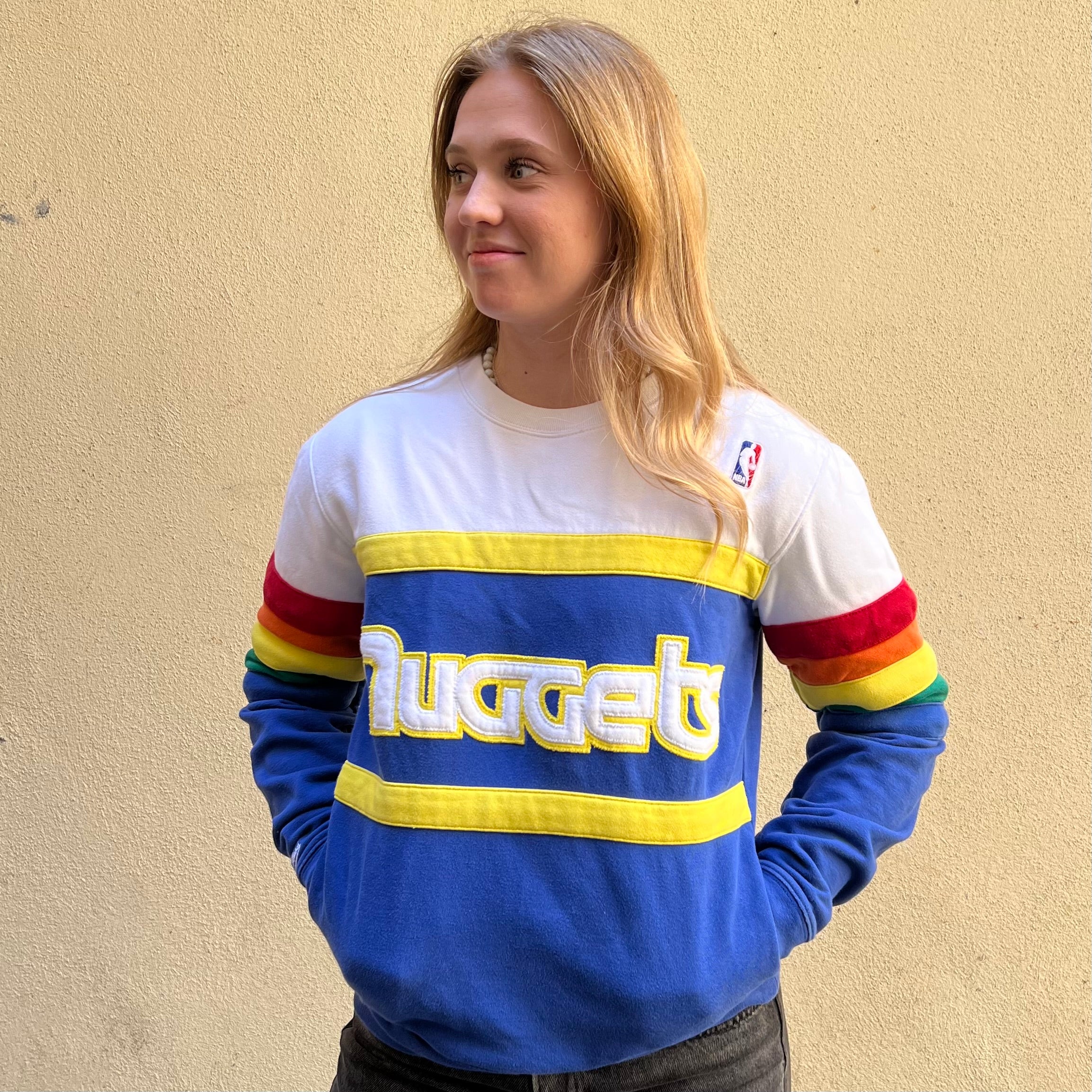 Mitchell & Ness Hardwood Classics Nuggets Multicolor Crewneck