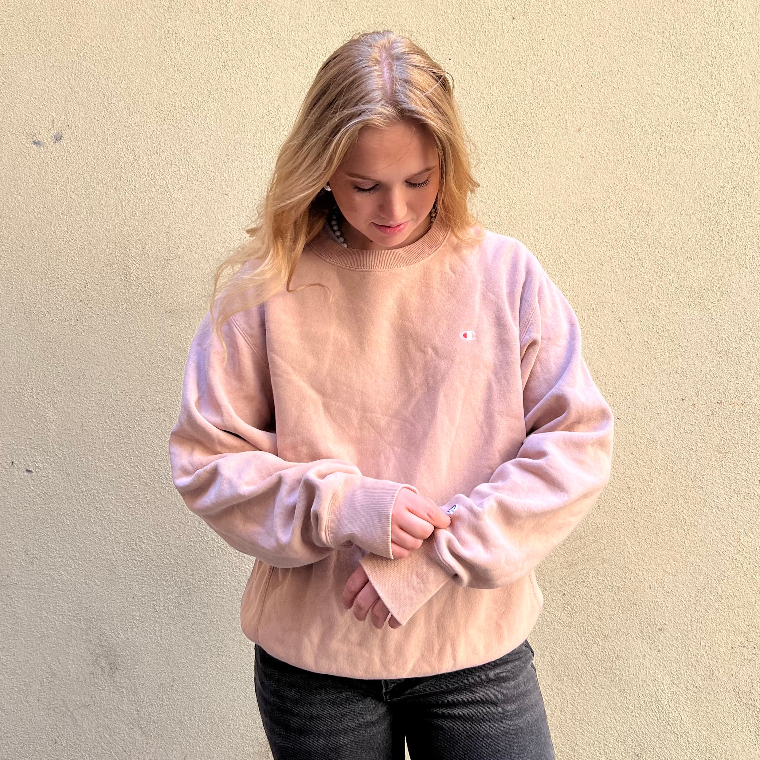 Champion Reverse Weave Pale Pink Crewneck
