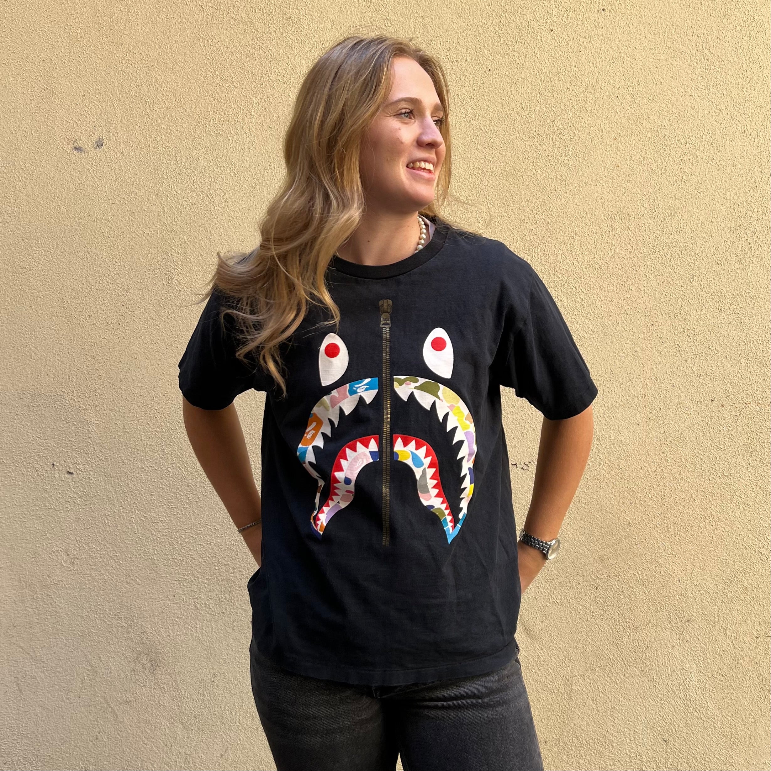 A Bathing Ape Shark Zip Tshirt