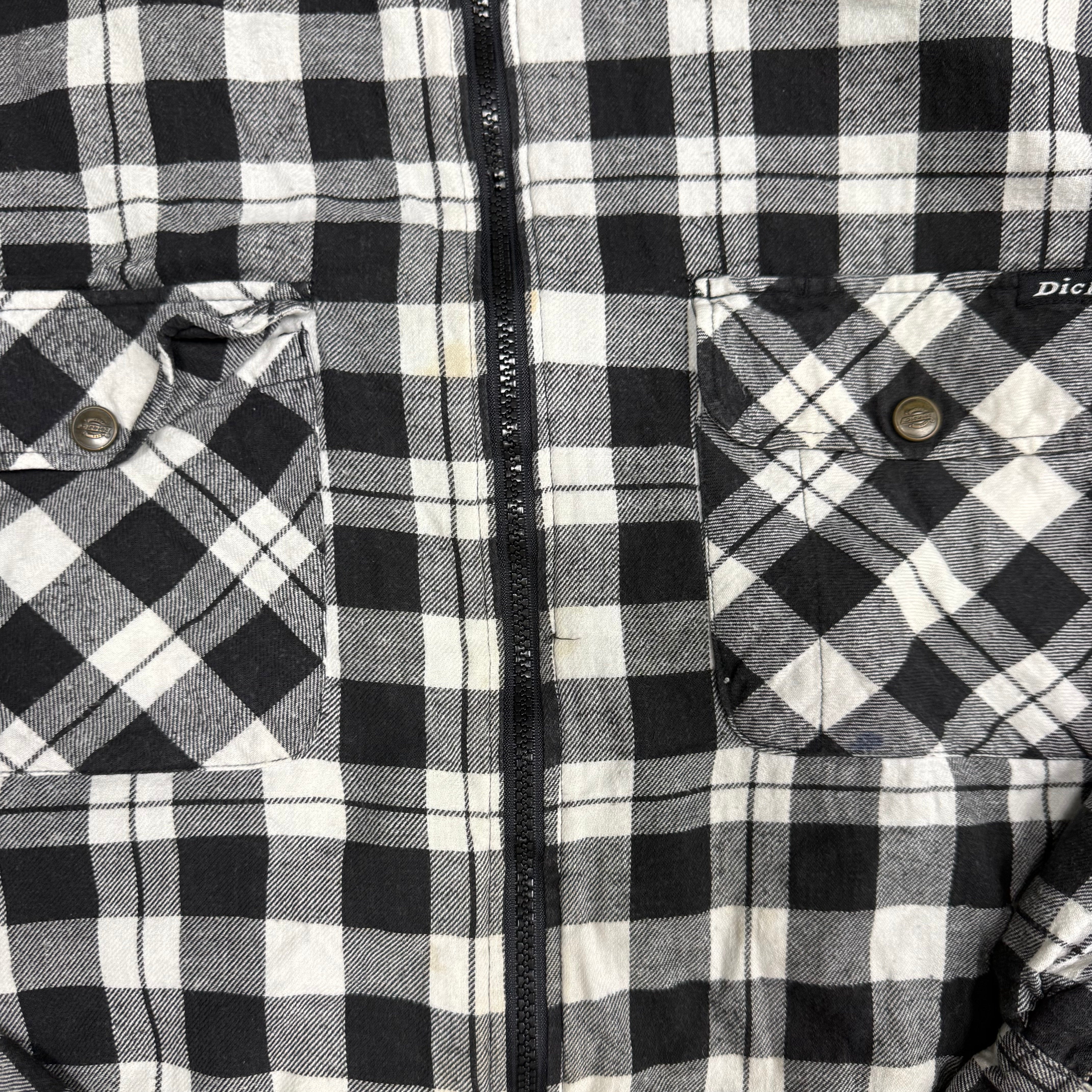 Dickies Black White Full Zip Padded Overshirt