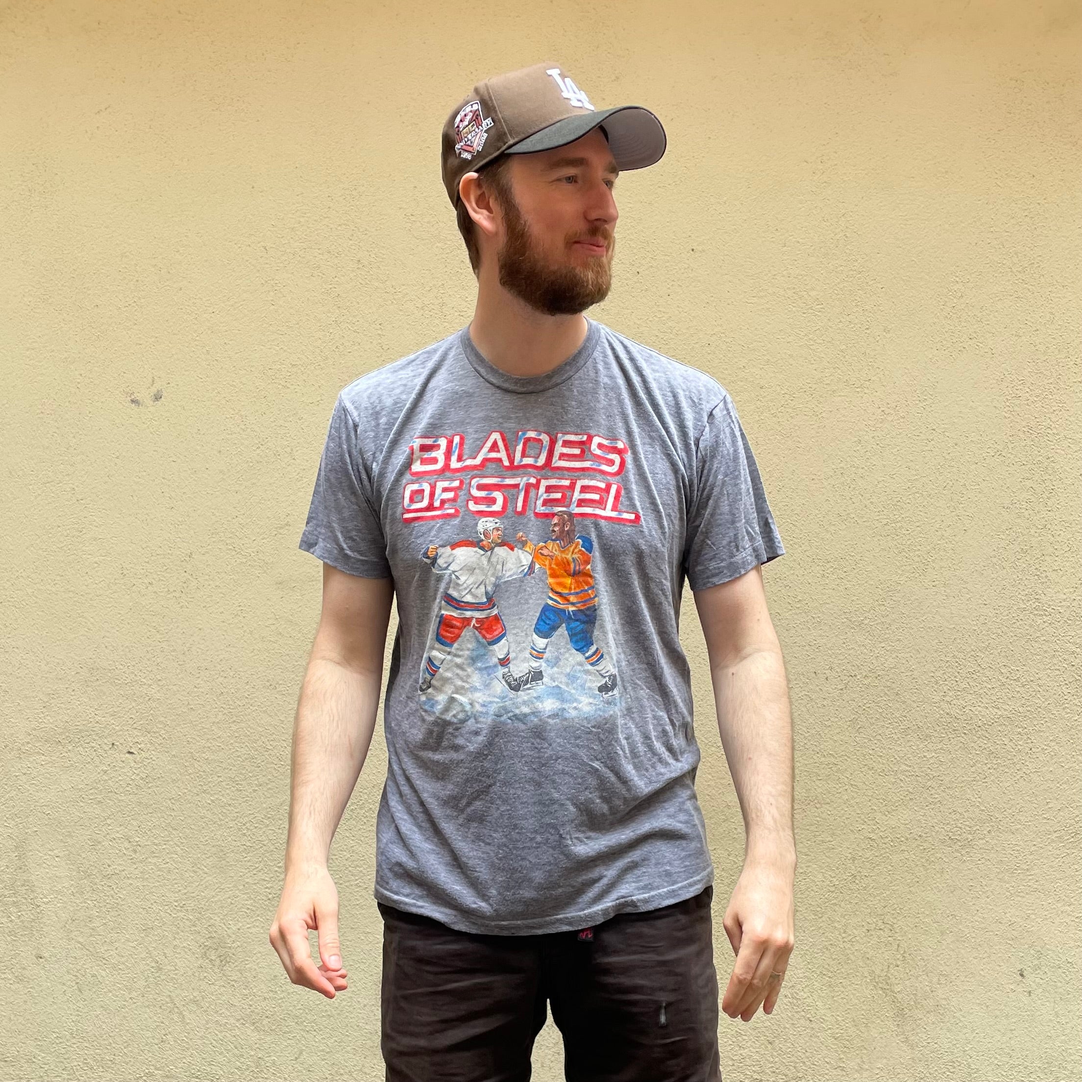 Blades Of Steel Grey Hockey Tshirt