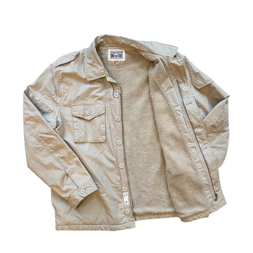 Converse One Star Beige Fleece Lined Jacket