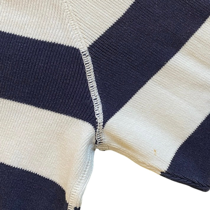 The Hundreds Public Label White Navy Knitted Sweater