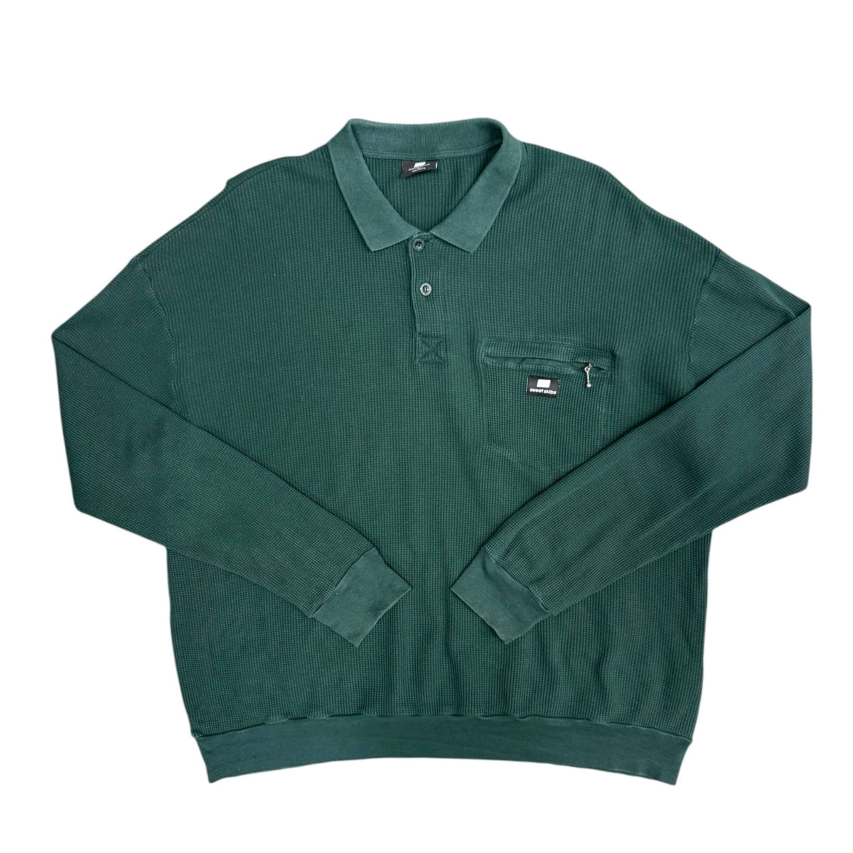Sweet Sktbs Green Waffel Polo Long Sleeve