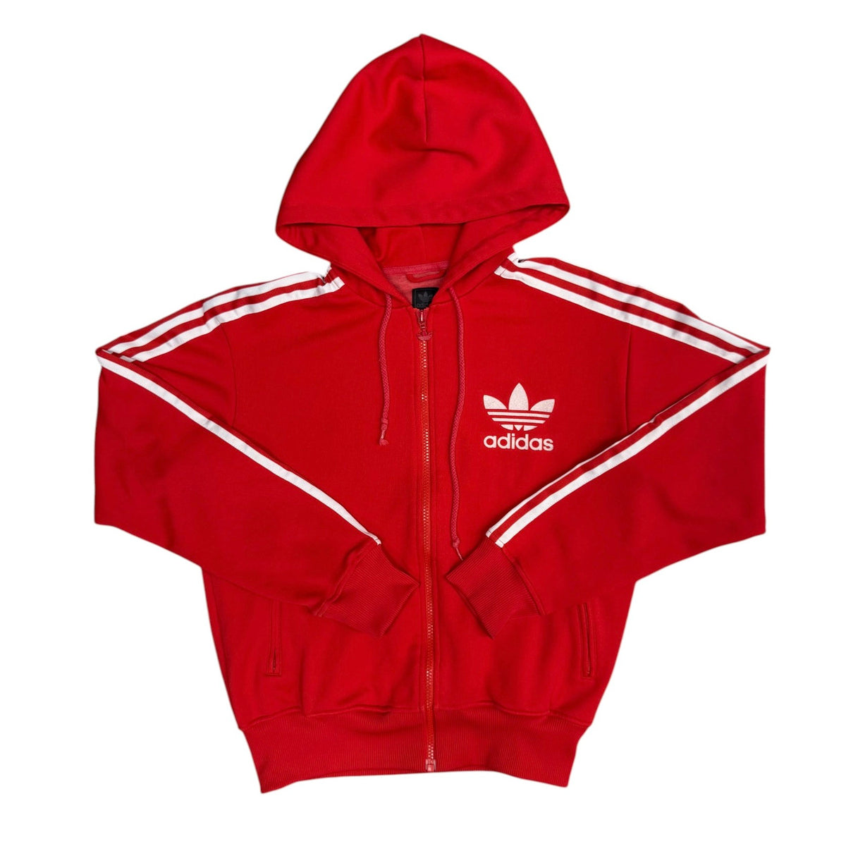 Adidas Red White Full Zip Hoodie