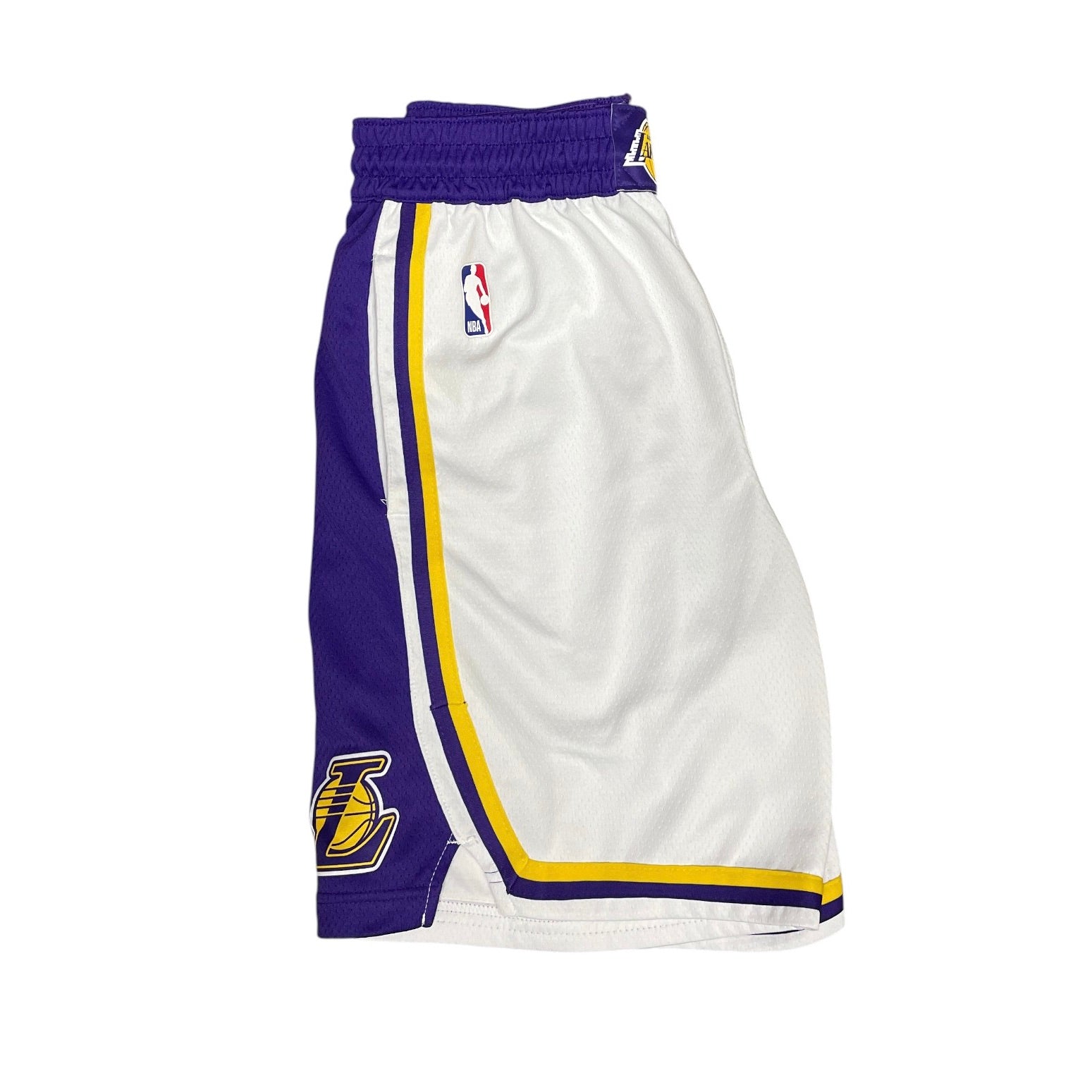 Nike Los Angeles Lakers White Swingman Dri-Fit Basketball Shorts