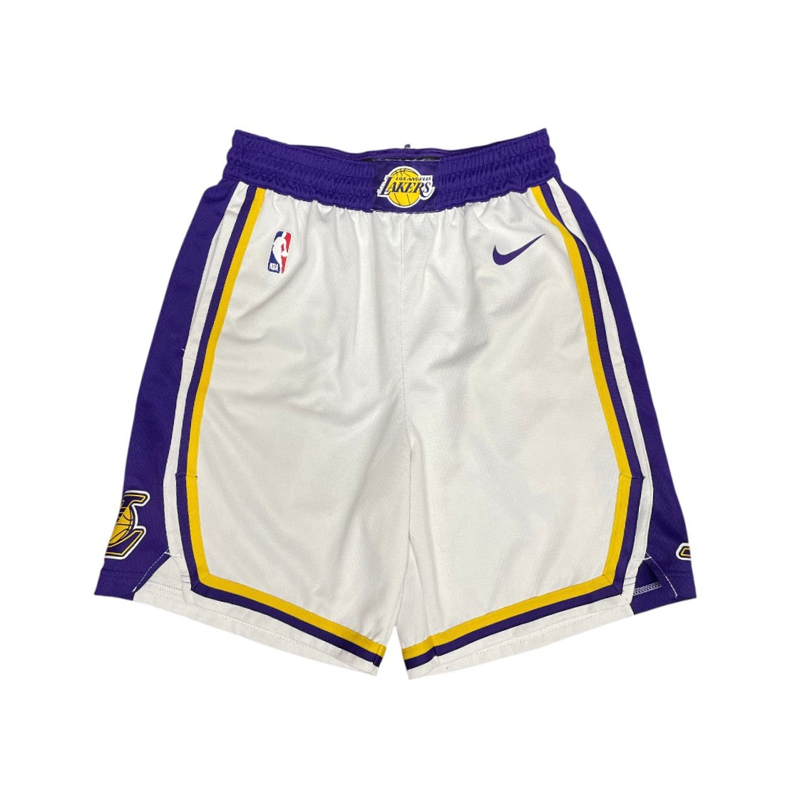 Nike Los Angeles Lakers White Swingman Dri-Fit Basketball Shorts