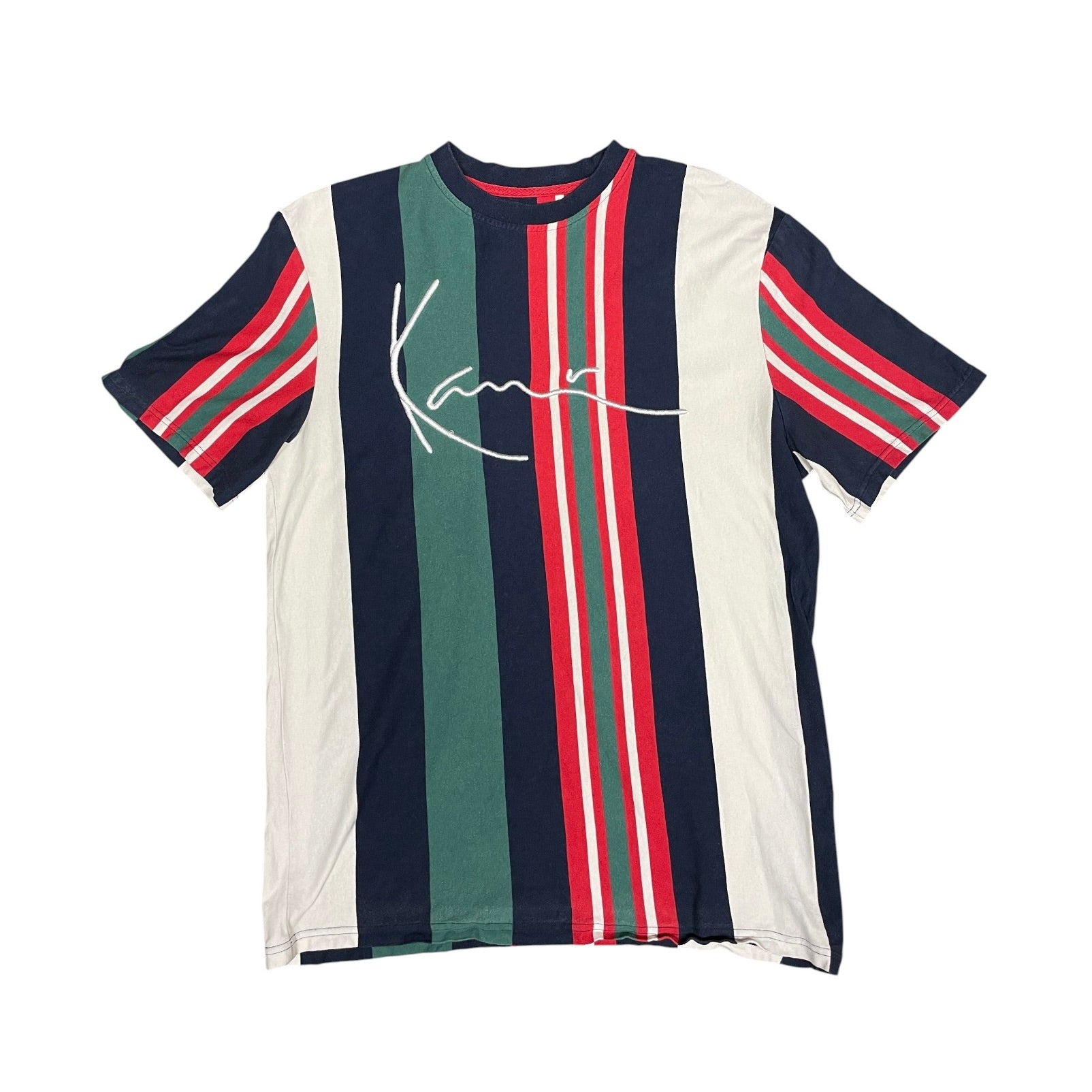 Karl Kani Striped Green Navy Red Tshirt