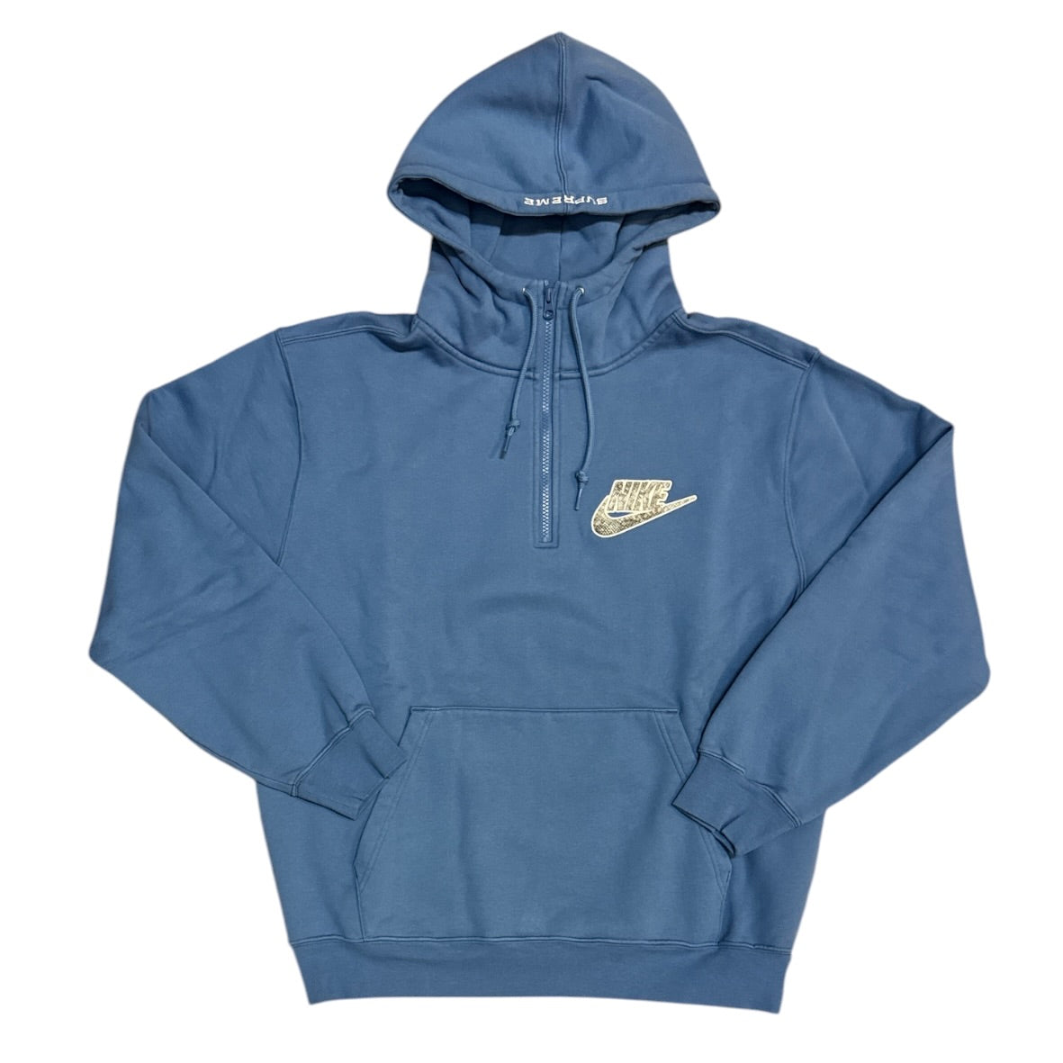 Supreme x Nike SS21 Half Zip Blue Hoodie