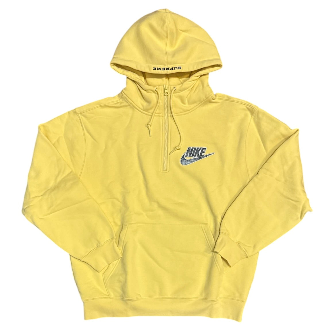 Supreme x Nike SS21 Half Zip Yellow Hoodie