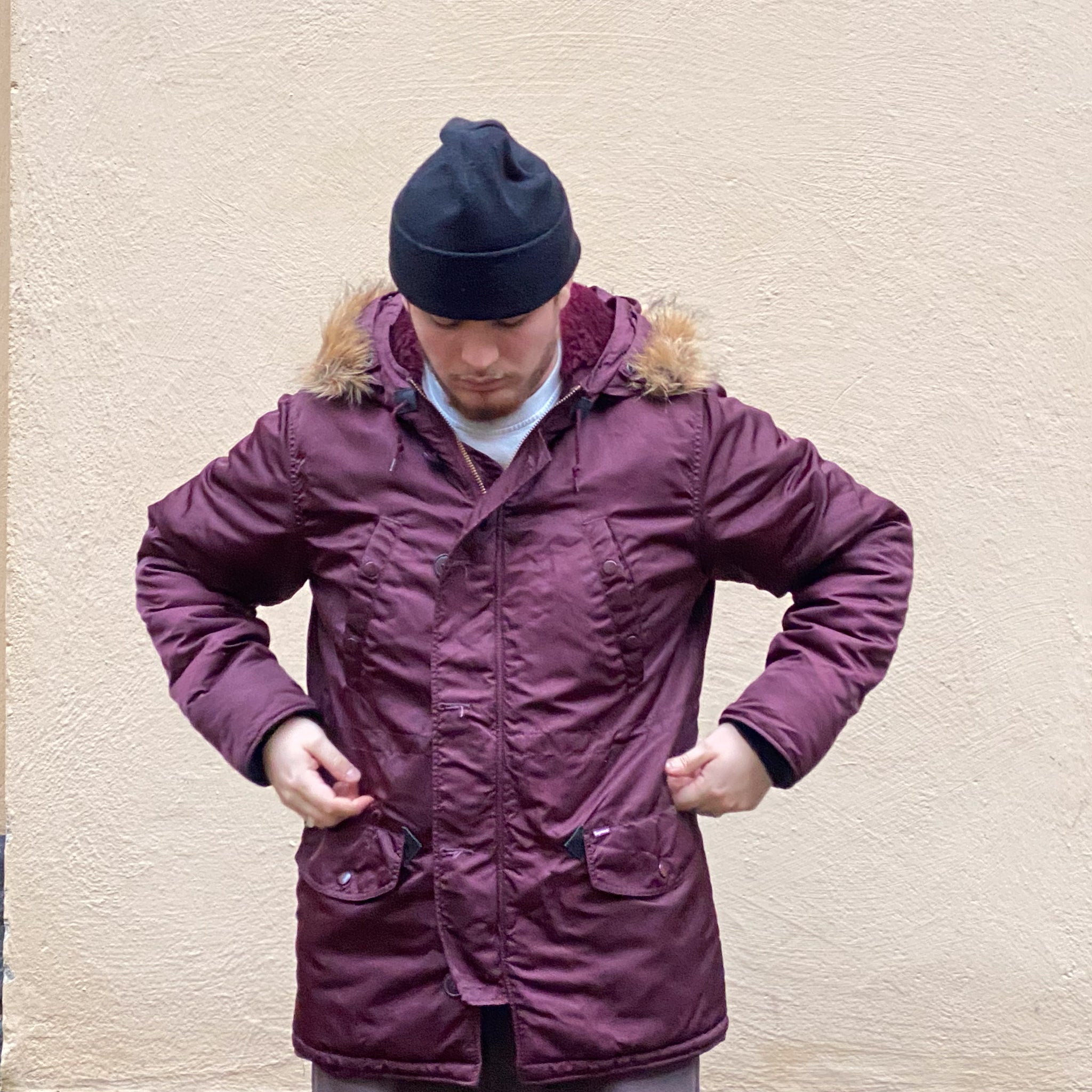 Supreme Flight Satin N-2B Parka Maroon