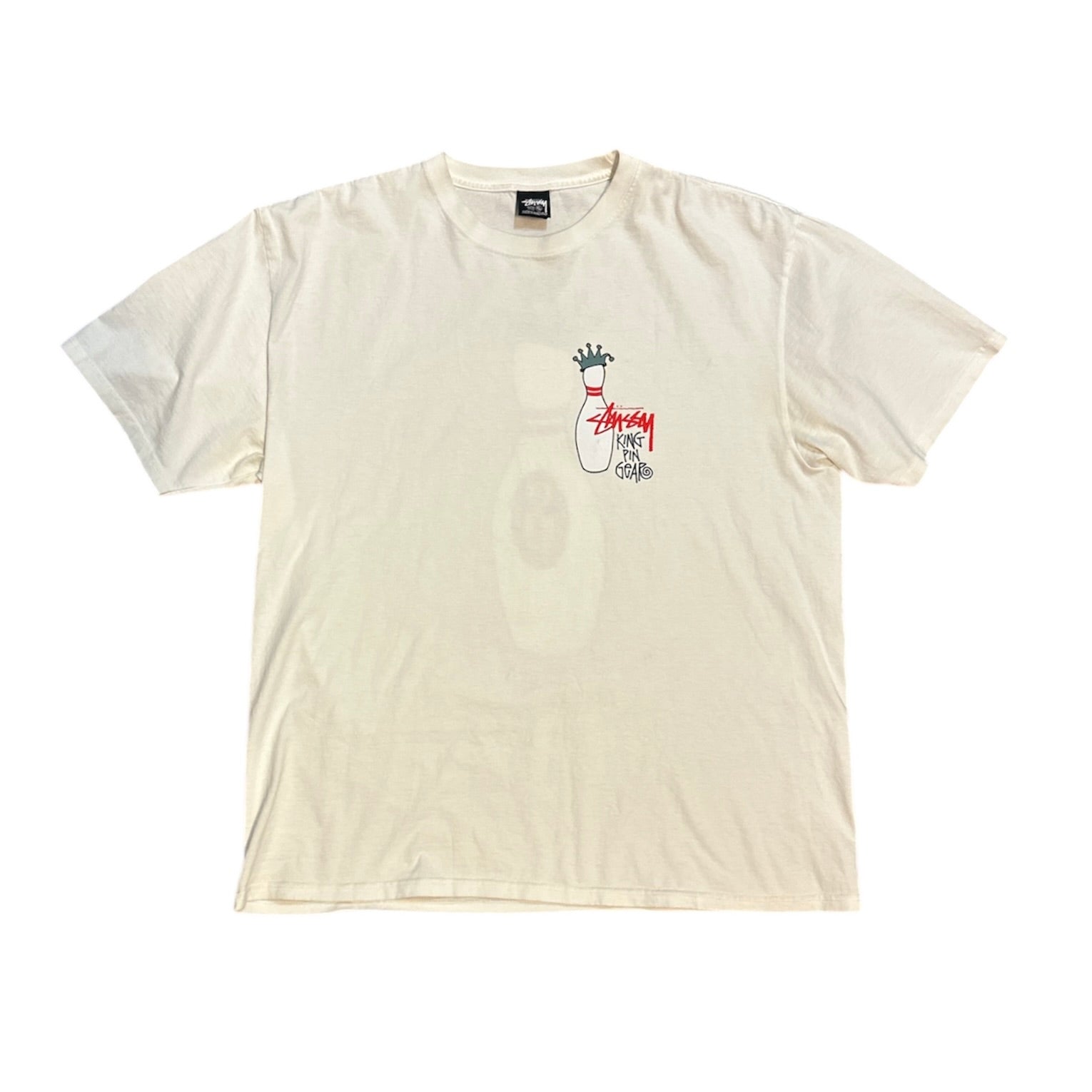 Stussy King Pin Gear White Tshirt