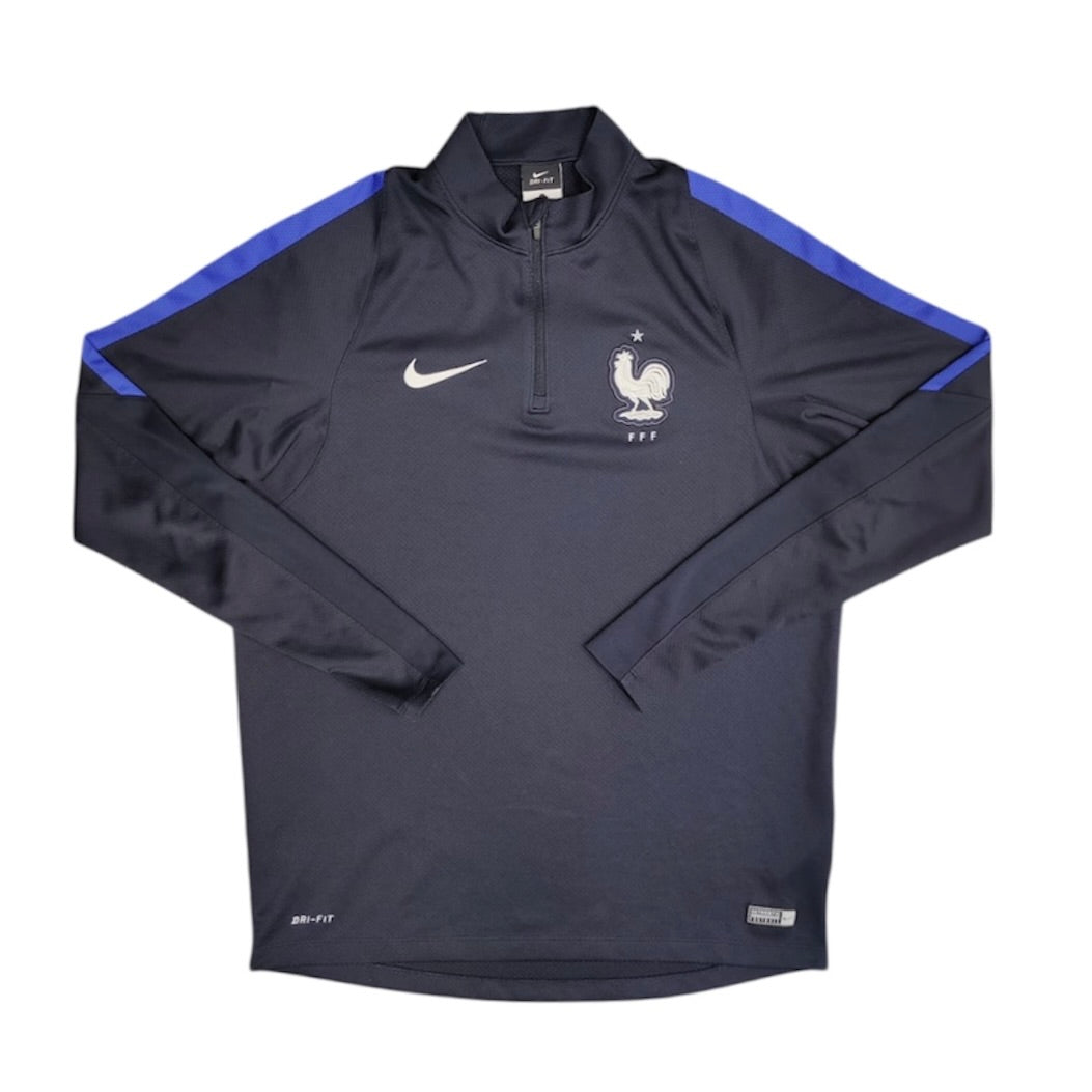 Nike France Training Shirt Midlayer Drill Dark Obsidian/Game Royal Football Long Sleeve