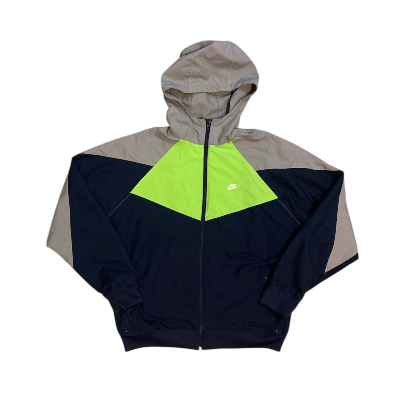 Nike Navy Green Grey Windbreaker Jacket